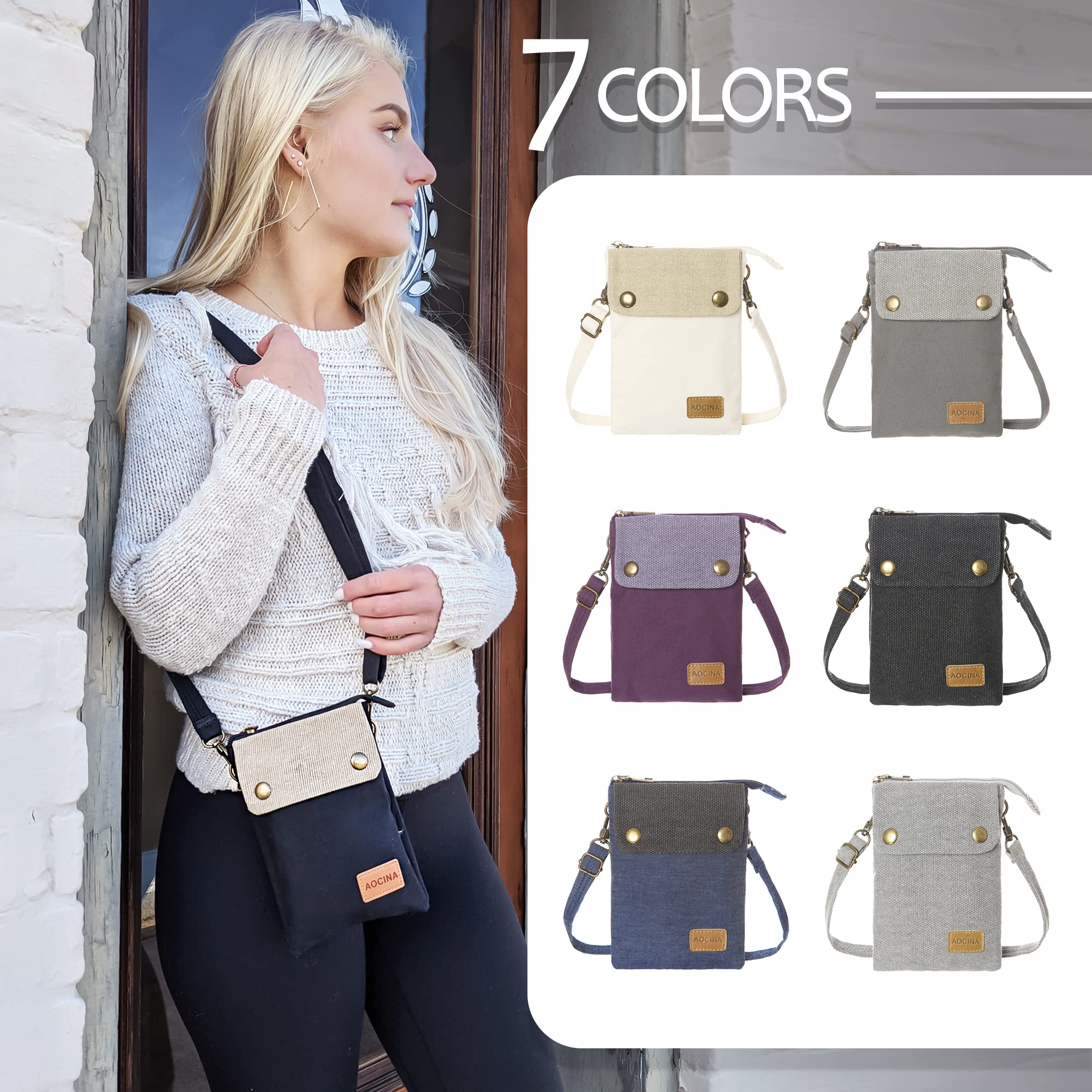 AOCINA Small Crossbody Purse for Women - Cute Travel Phone Bag with Adjustable Strap, Kawaii Crossbody Purse for Everyday Use, Perfect Gift for Mom and Daughter (Ideal for Shopping, Travel & Daily Essentials)