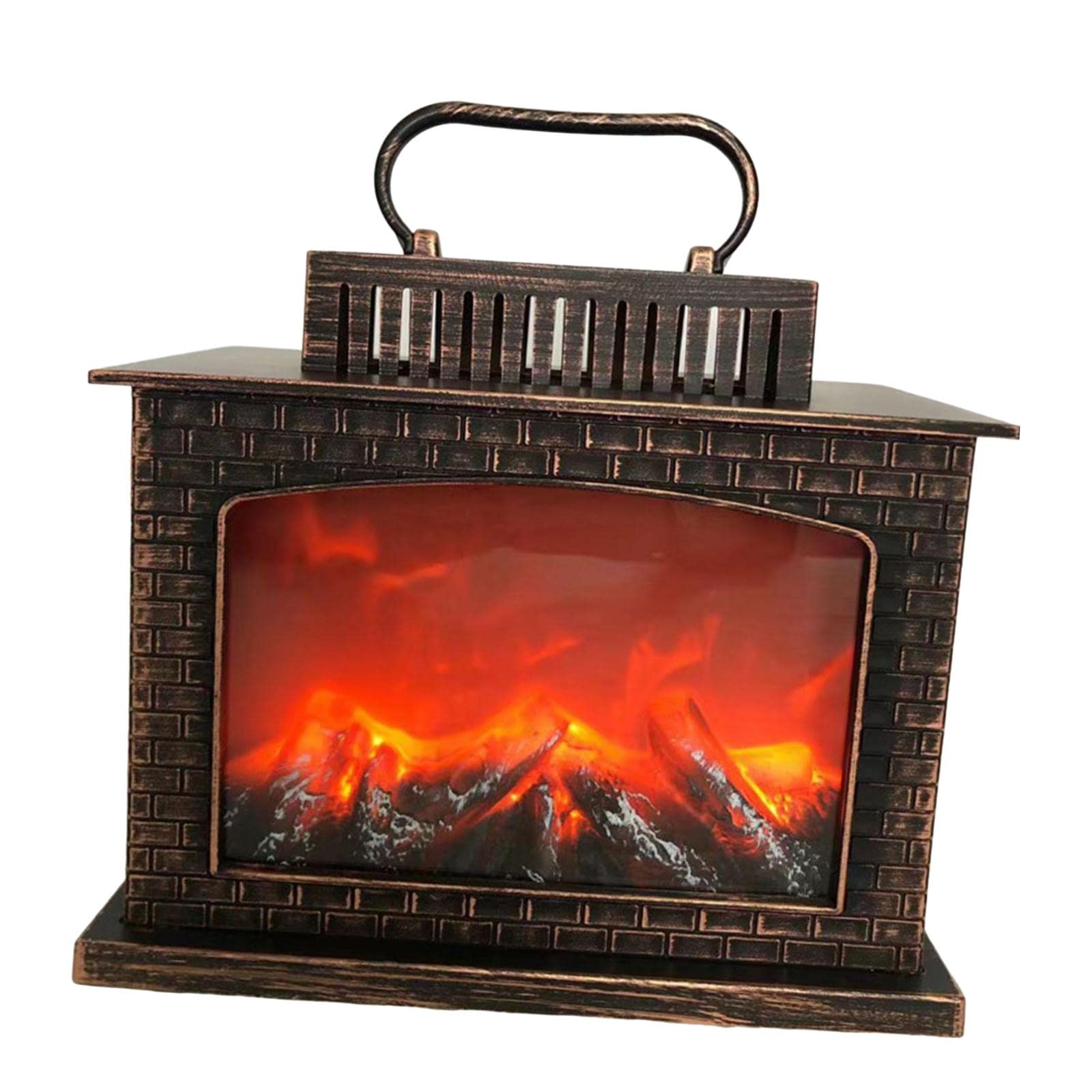SM SunniMix Realistic Flame Effect Fireplace Lamp - Vintage Portable LED Light for Bedroom, Living Room | Cozy Ambiance for Thanksgiving, Christmas & Winter Nights