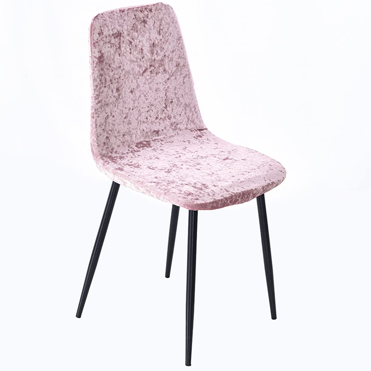 Velvet Stretch Dining Chair Covers Set of 2/4/6 - Washable Armless Slipcovers for Kitchen & Side Chairs - Soft Velvet Seat Protectors (Pink, 2 Pack) - Perfect for Dining Rooms, Restaurants & Home Decor
