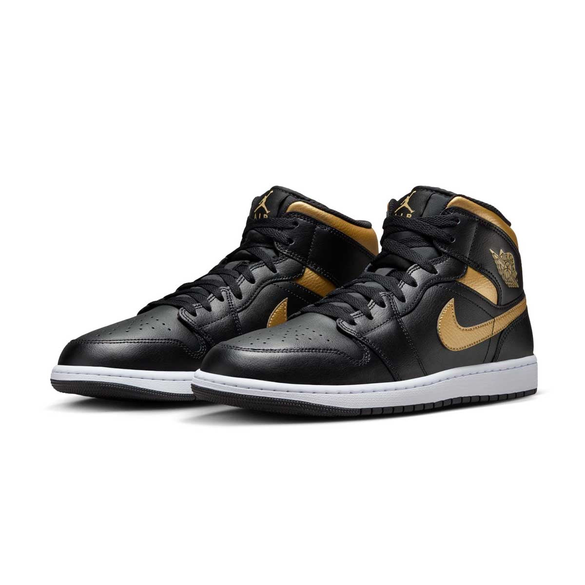 Air Jordan 1 Mid 'Black Metallic Gold' Basketball Shoes - Men's High-Top Sneakers for Streetwear & Casual Style | Perfect for Basketball, Gym & Everyday Fashion