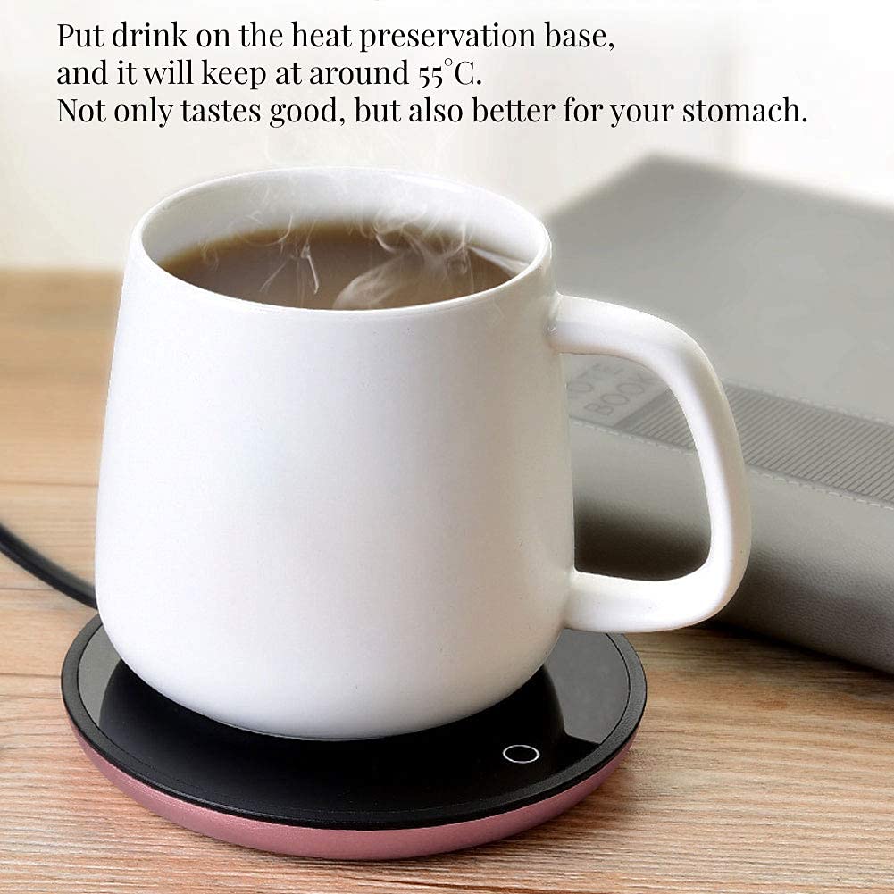 Yosoo Electric Cup Warmer Pad - USB Touch Heater for Coffee, Tea, Milk - Keep Beverages Warm at Home or Office (Golden) - Perfect for Desks, Nightstands & Workspaces
