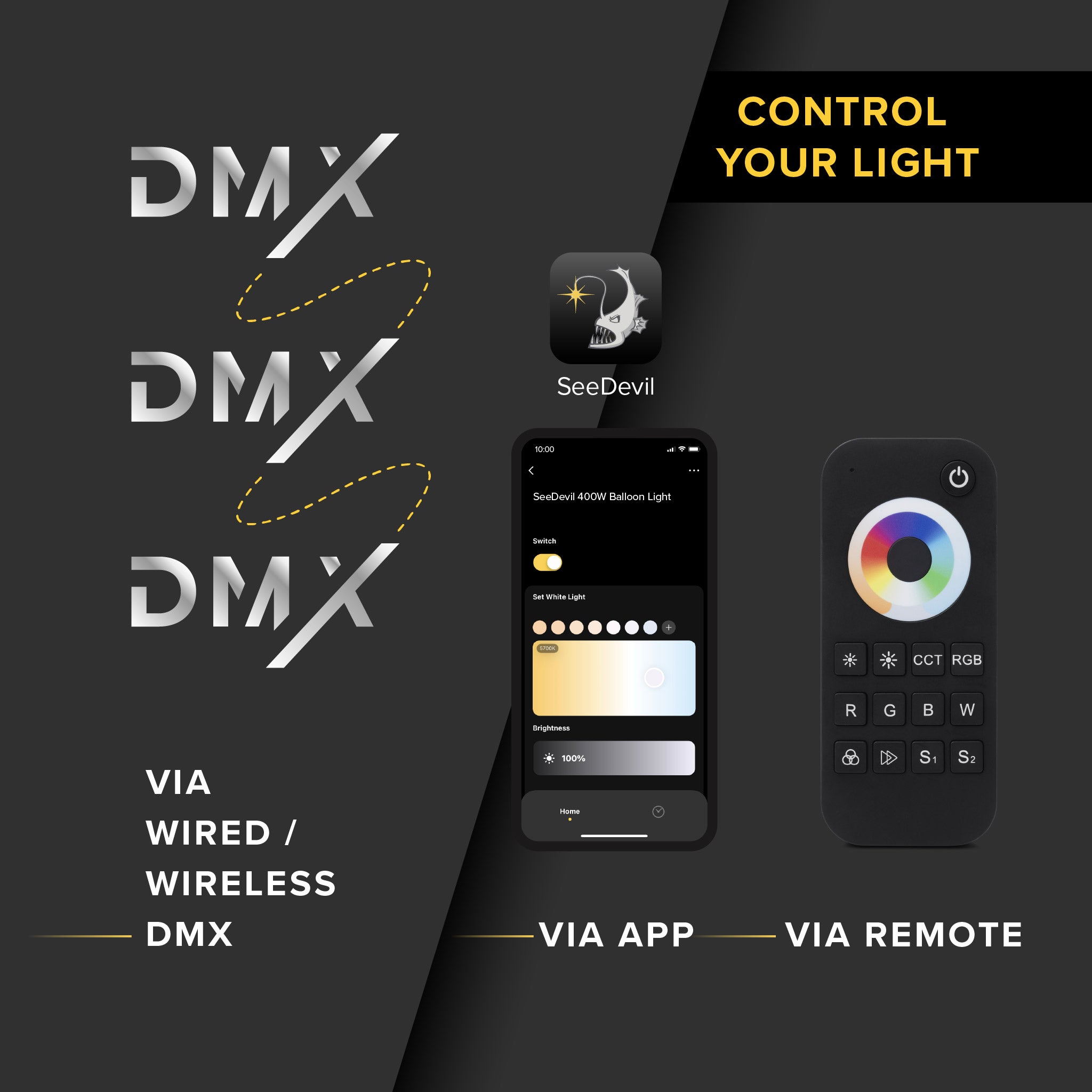 G3 DMX 400 Watt RGB+CCT Balloon Light Fixture - Professional LED Lighting for Stage, Events & Outdoor Use