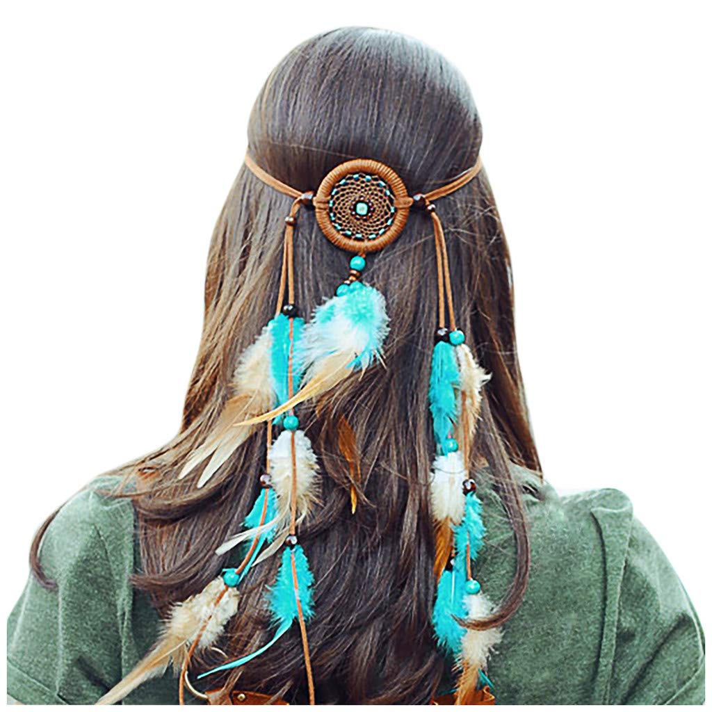 Vintage Hoop Headband for Women - Bohemian Hair Chain & Leather Bracelet Set - Perfect for Music Festivals, Boho Parties, and Casual Outfits