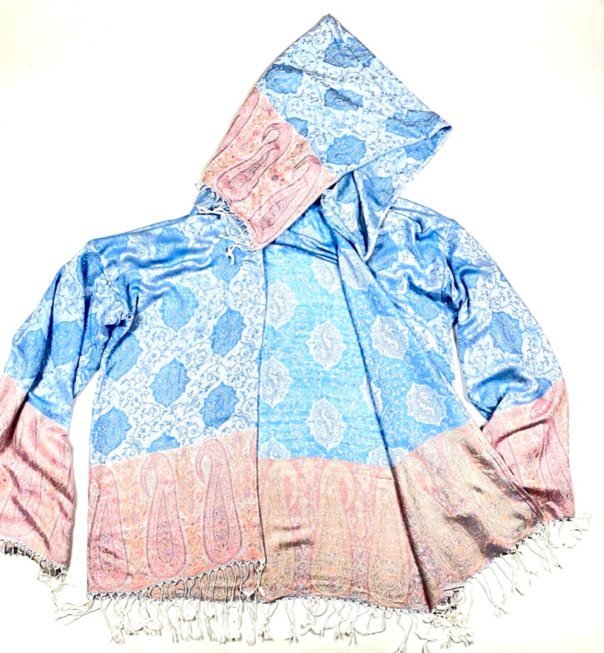 PASH ROBE Blue Clouds - Soft & Cozy Women's Bathrobe for Spa, Lounge & Home Relaxation