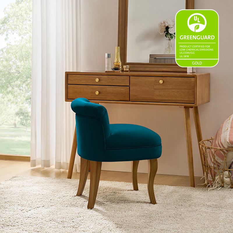 Moises Velvet Vanity Stool with Optional Types - Elegant Makeup Stool for Dressing Table, Bedroom & Bathroom