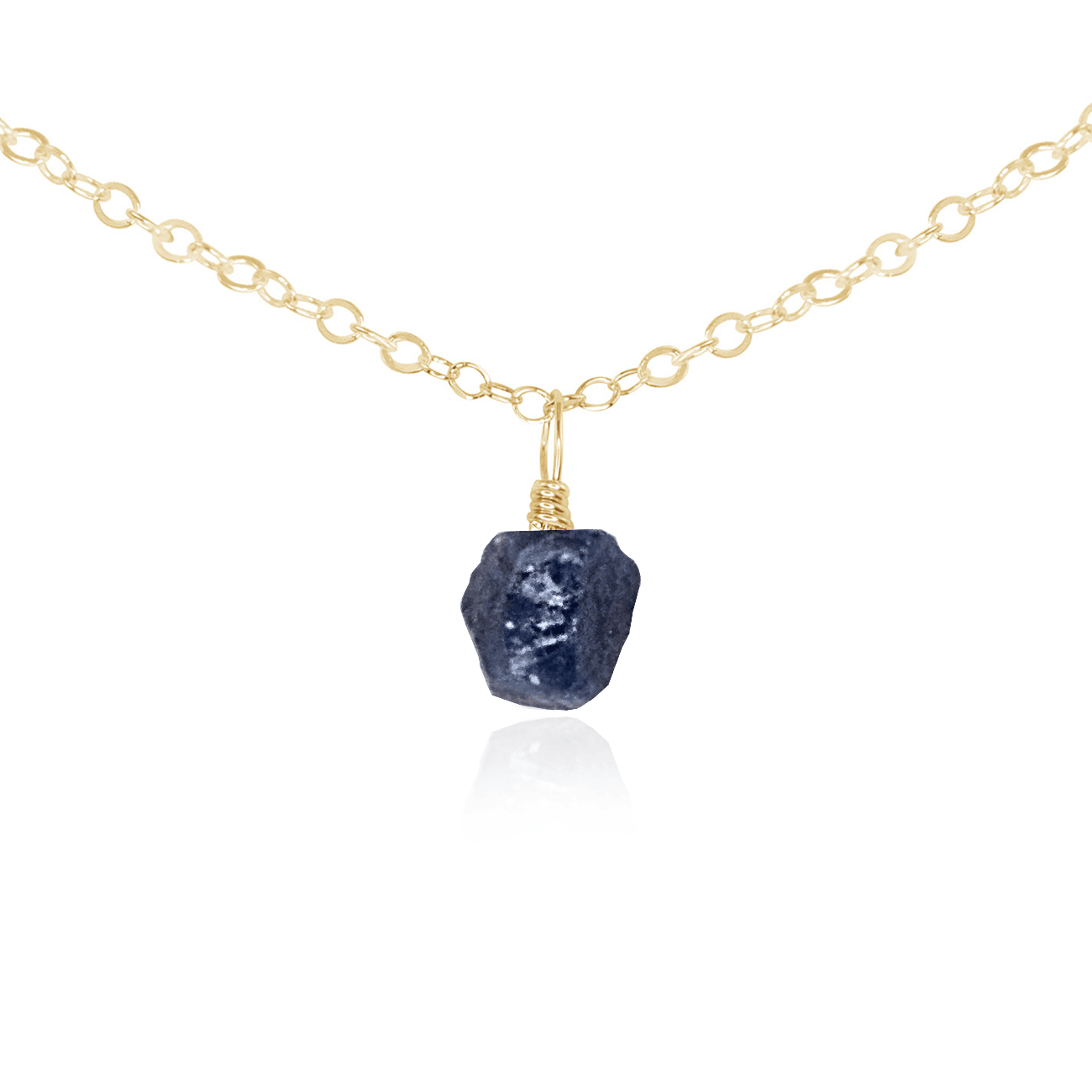 Tiny Rough Sapphire Gemstone Pendant Choker Necklace - Natural Blue Sapphire Jewelry for Women, Boho Chic Layering Necklace for Everyday Wear & Special Occasions