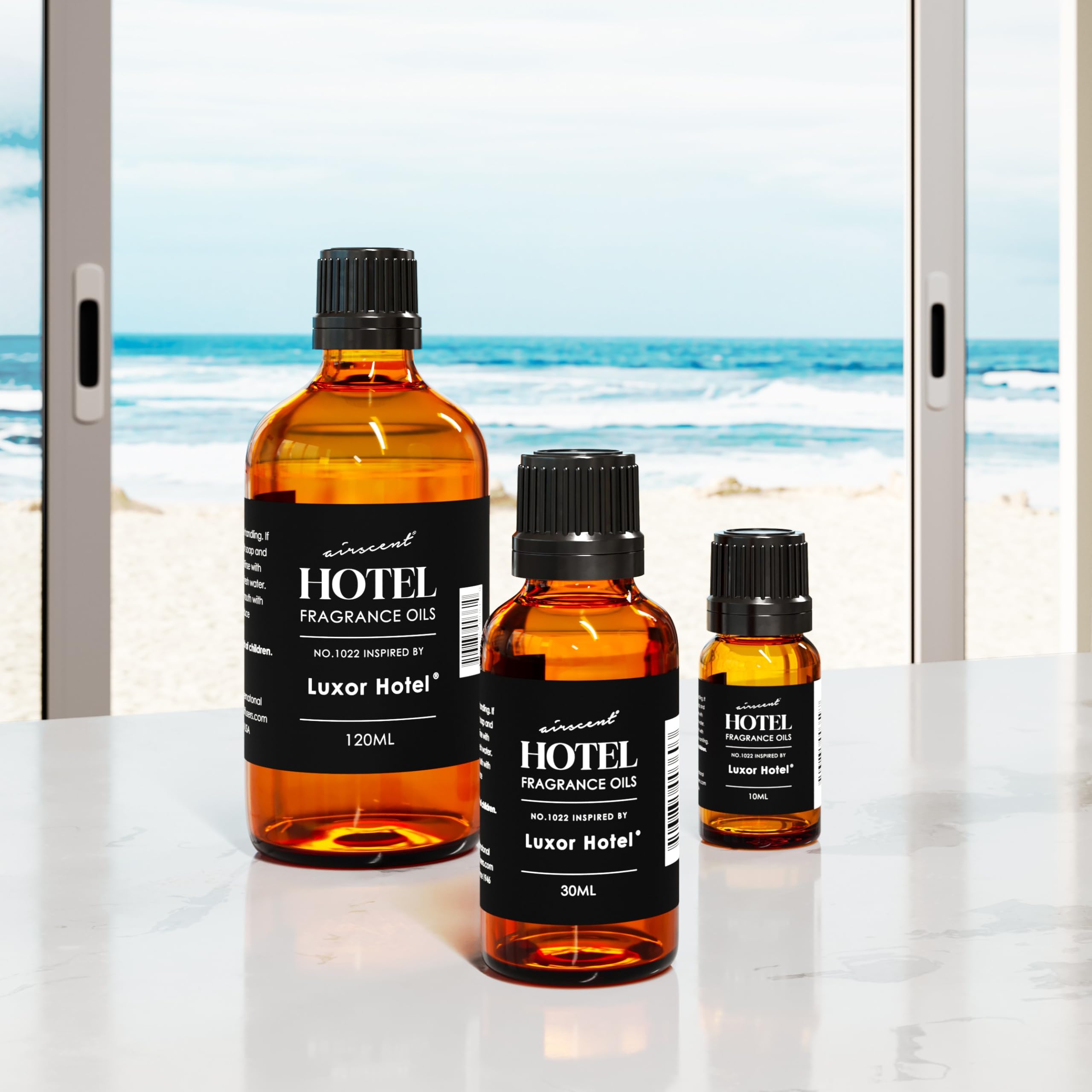 Luxor Hotel Inspired AirScent Premium Fragrance Oil No. 1022 - 10mL (0.34 fl oz) Glass Bottle with Dropper for Ultrasonic Diffusers, Waterless Diffusers & DIY Crafting - Create a Luxurious Spa Atmosphere at Home or Office