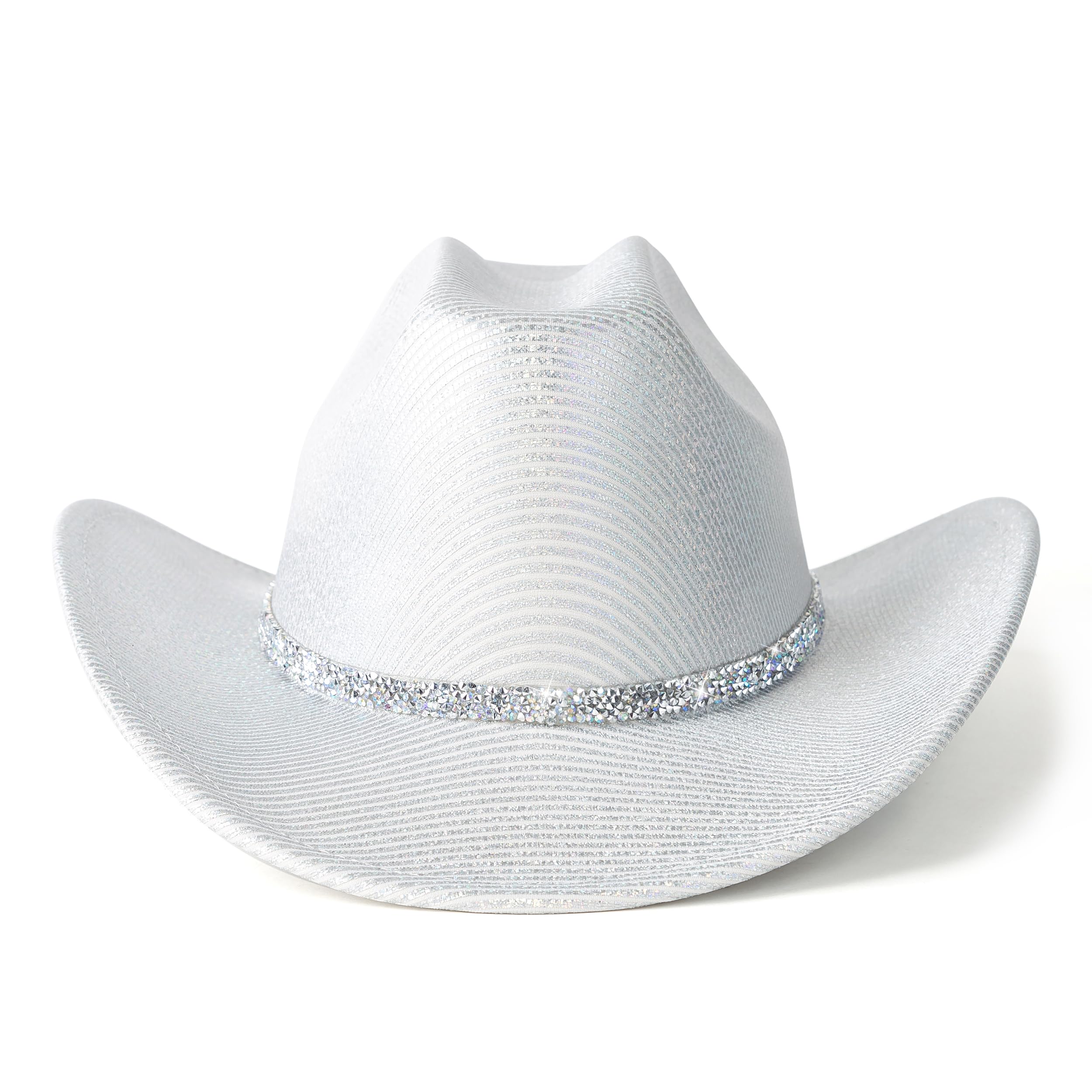 Sparkly Lisianthus Cowboy Hat for Women & Men - Glitter Party Disco Cowgirl Hat | Perfect for Country Concerts, Rodeos, and Western Themed Parties