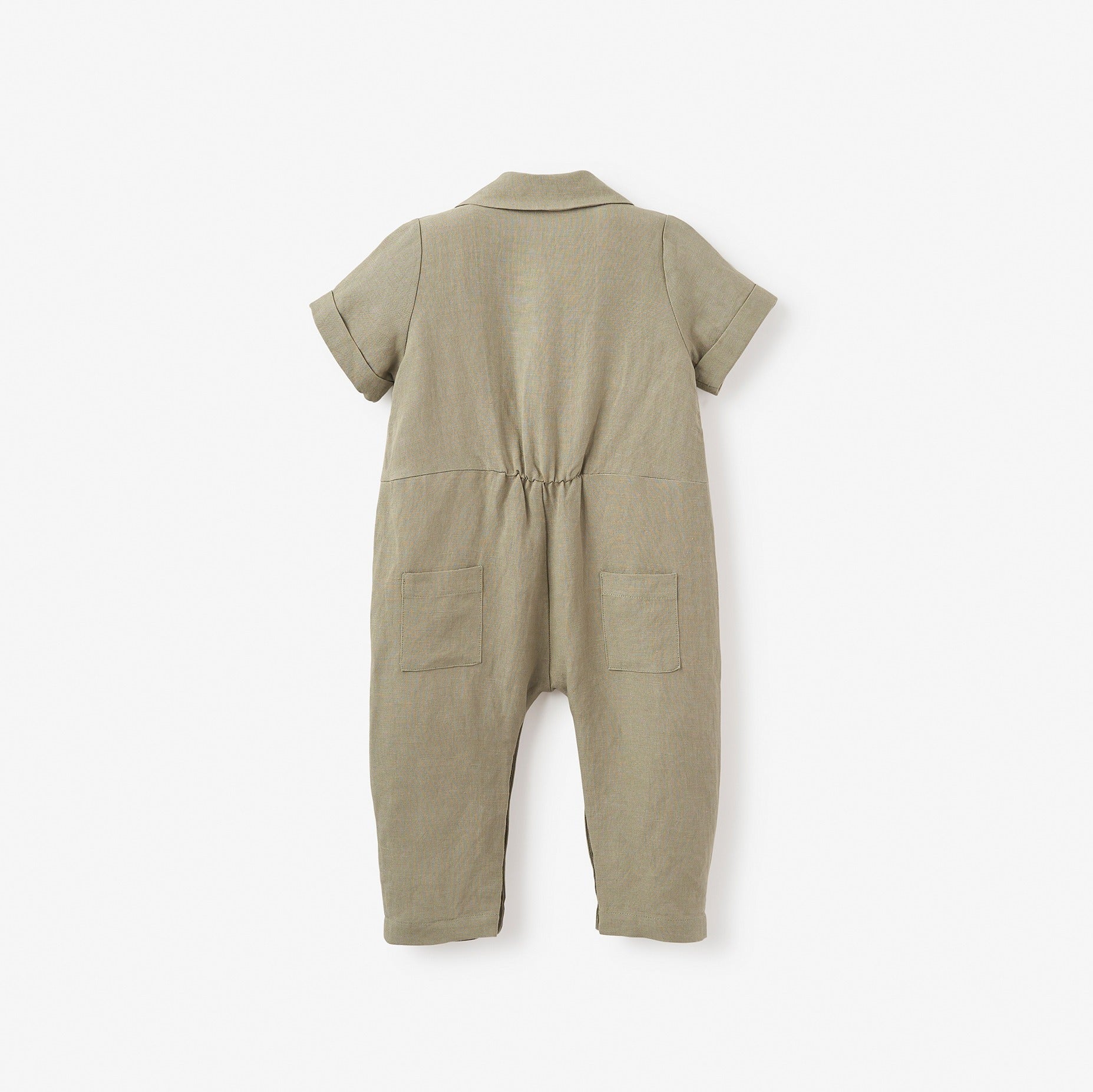Linen Blend Patch Jumpsuit for Women - Comfortable Summer Romper with Pockets | Perfect for Beach, Vacation & Casual Outings