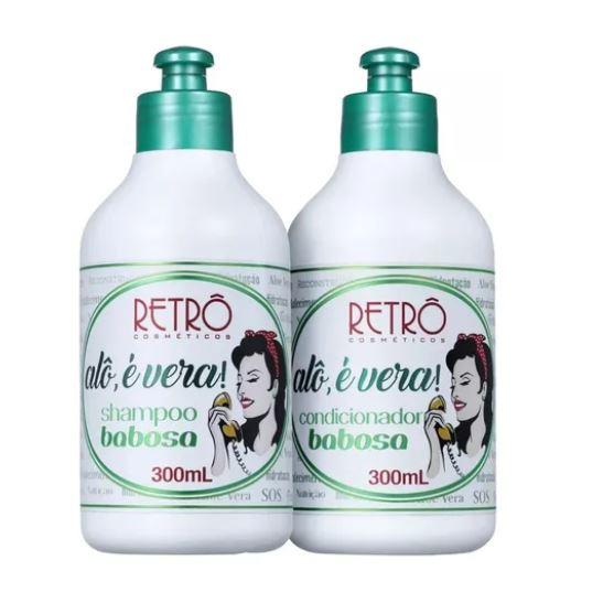 Aloe Vera Hair Repair Kit for Dry Damaged Hair - 2x300ml Retro Cosmetics | Deep Conditioning Treatment for Split Ends & Frizzy Hair at Home