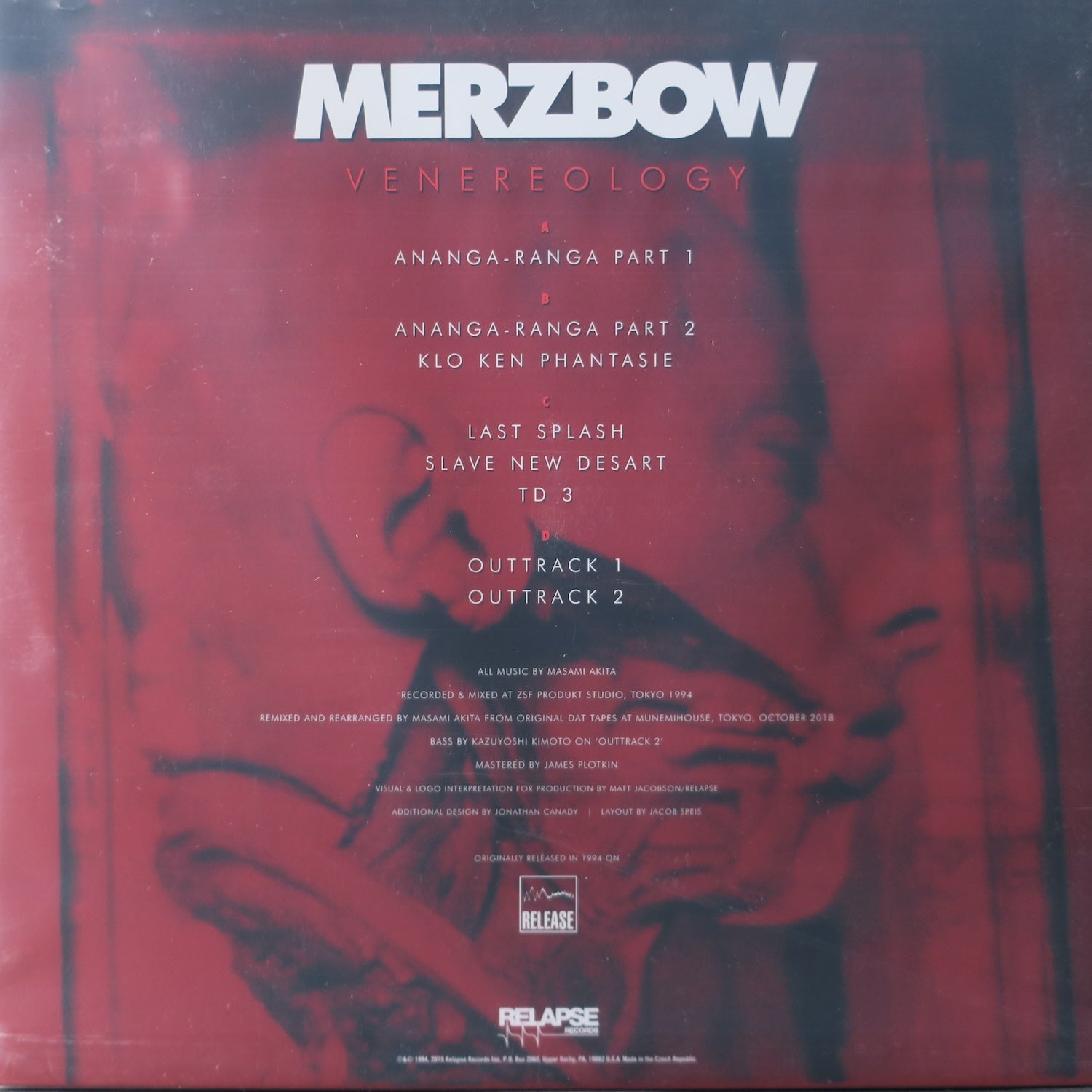 MERZBOW 'Venereology' Limited Edition Clear/White/Pink Vinyl 2LP Record - Noise Music Collector's Item for Audiophiles & Experimental Music Lovers