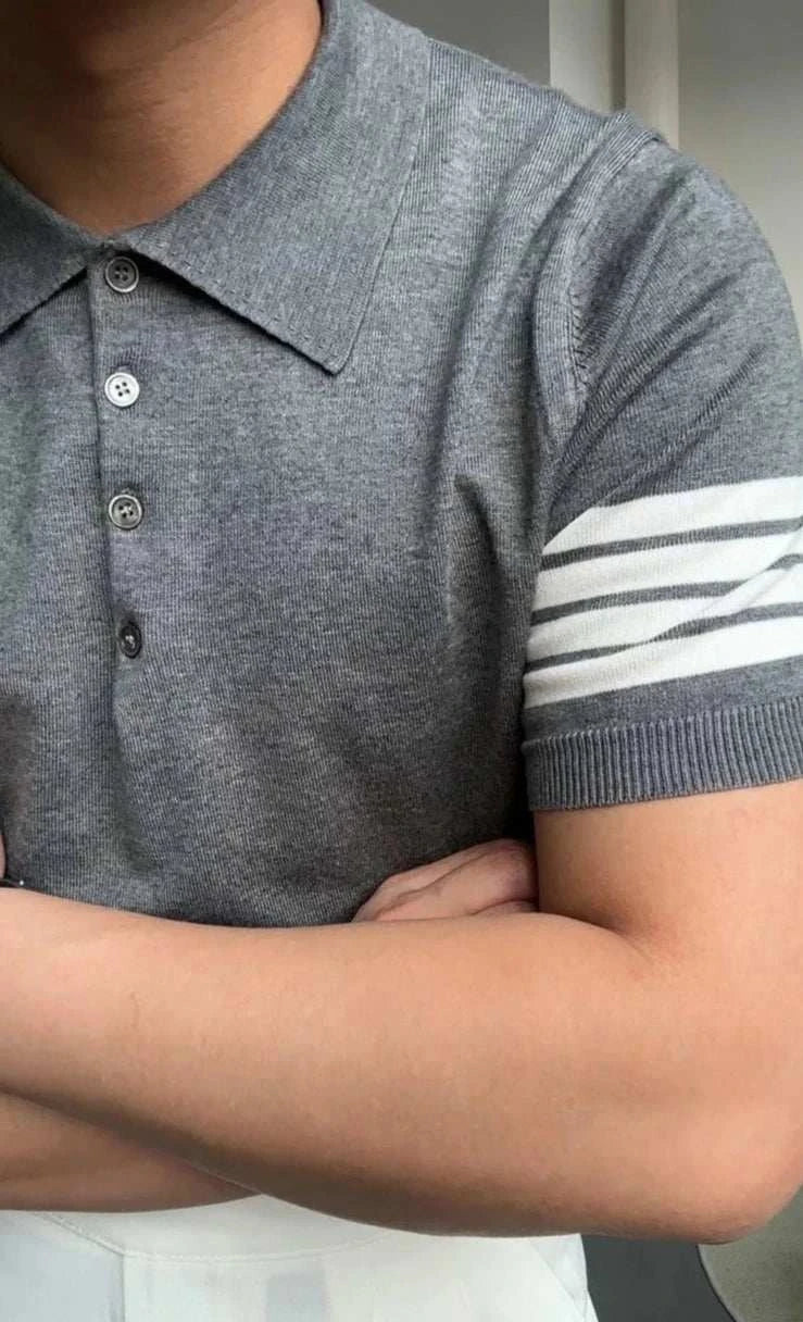 Men's Slim Fit Polo Shirt - Breathable Summer Casual T-Shirt for Outdoor Activities & Daily Wear