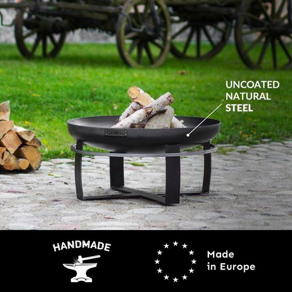 Viking 24 Inch Outdoor Fire Pit - Heavy Duty Steel Fire Bowl for Backyard, Patio, Camping - Perfect for Bonfires, S'mores & Outdoor Gatherings