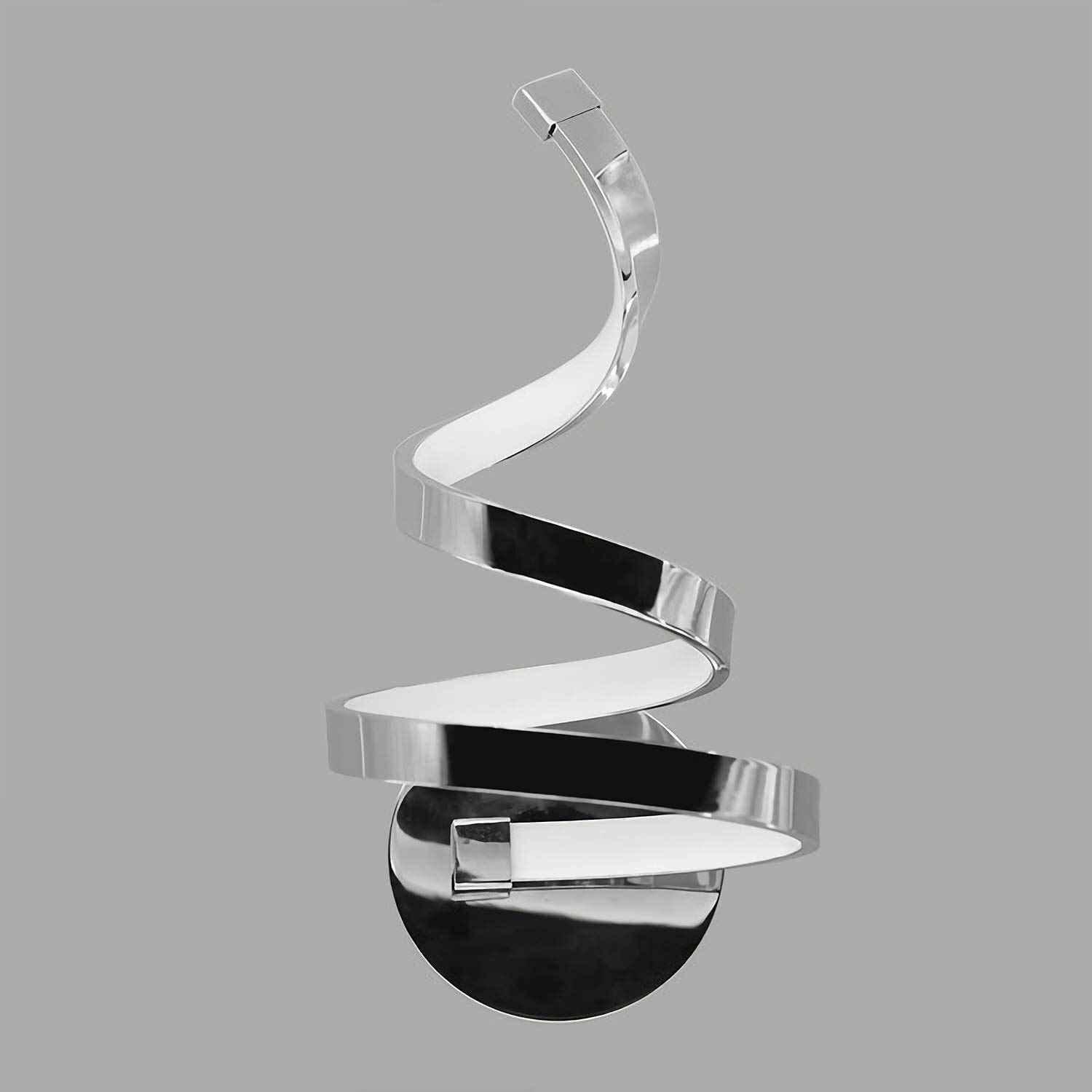 Risjc Creative Spiral LED Wall Sconce - 20W Modern Acrylic Bedside Lamp, Aluminum Indoor Wall Light Fixture (3000K Warm White) - Perfect for Bedroom, Living Room, Cafe & Corridor Lighting Decor