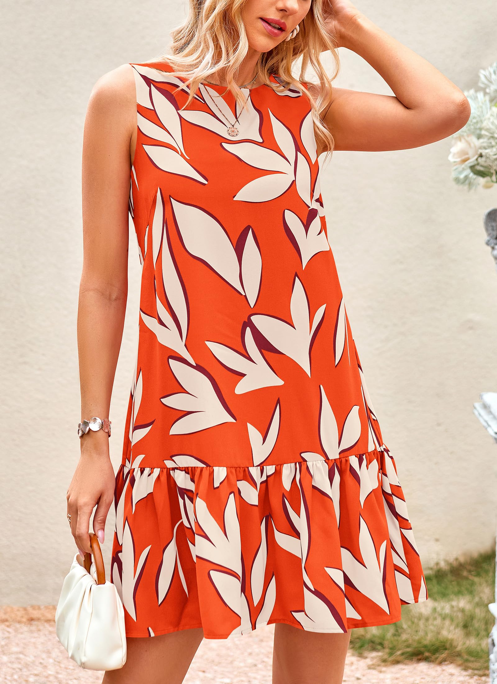 PRETTYGARDEN Women's Boho Floral Mini Dress - Sleeveless Backless Summer Sundress for Wedding Guest, Beach Vacation & Casual Outings | Perfect for Tropical Getaways, Date Nights & Pool Parties