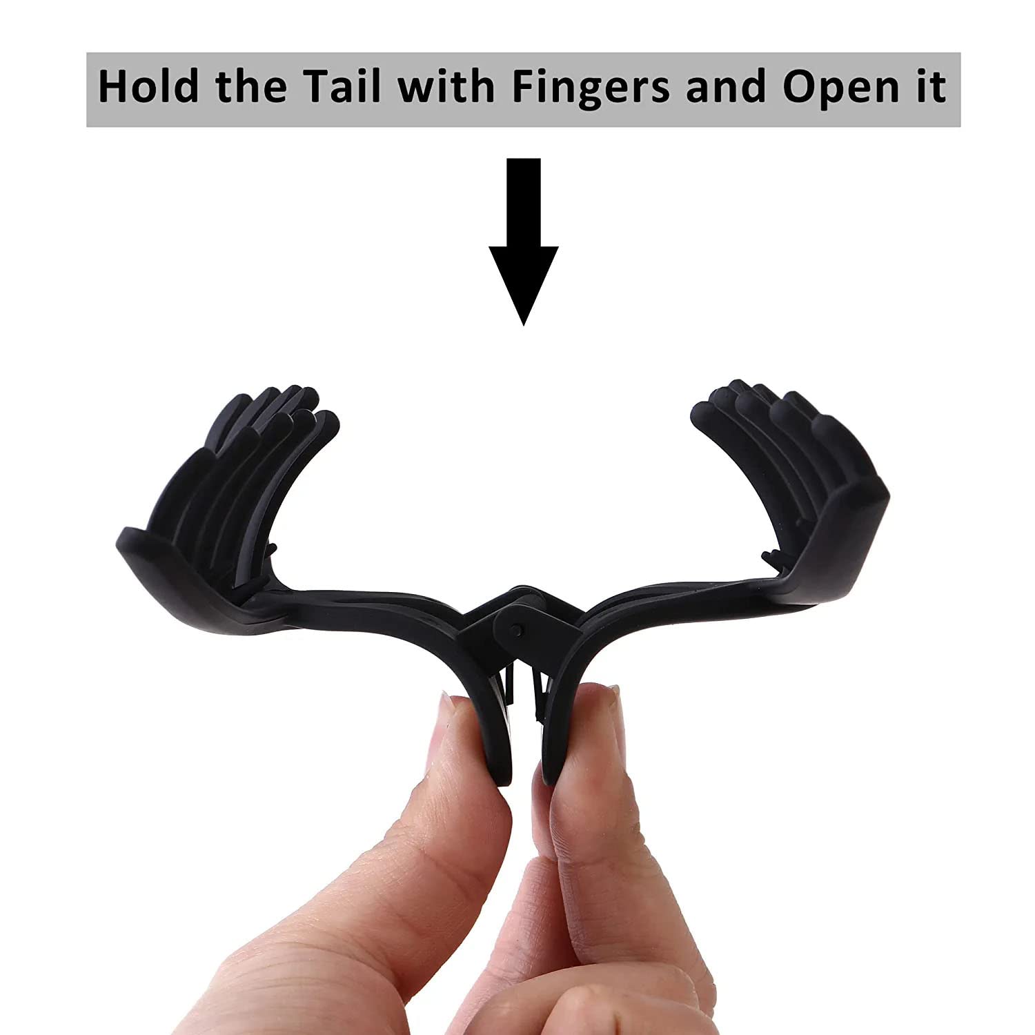Kidzoo Large Claw Hair Clip - High Elasticity Banana Clip, Anti-Slip Butterfly Hair Clip for Women - Thin, Thick & Curly Hair - Big Matte Claw Clip (Black) | Perfect for Work, Gym, Travel & Everyday Hairstyles