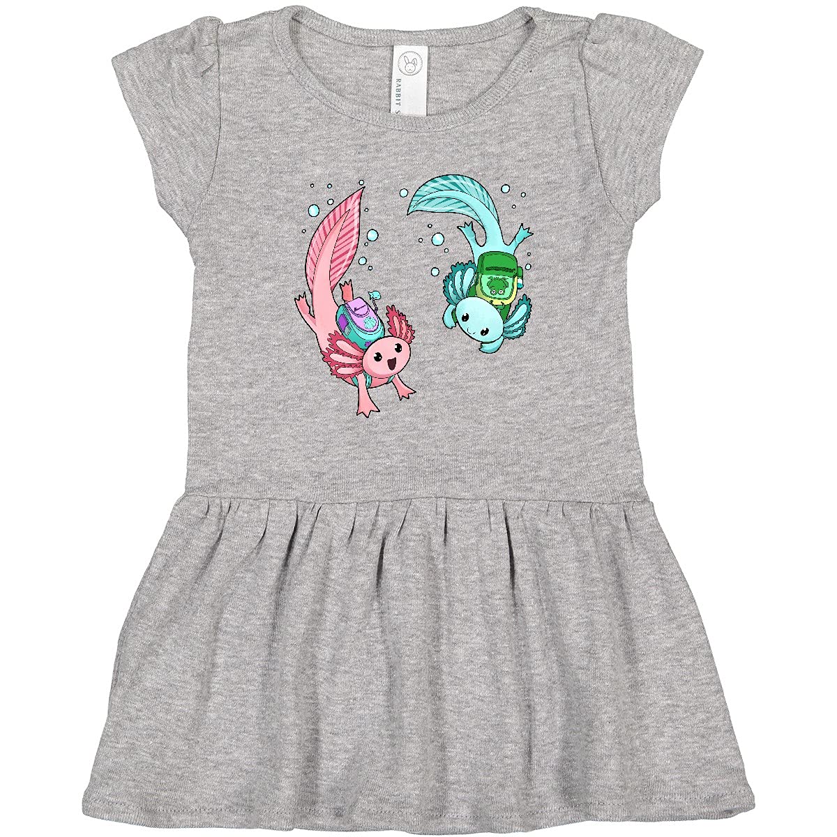 Inktastic Back to School Cute Axolotls with Backpacks Toddler Dress - Adorable Kids Outfit for Preschool & First Day of School