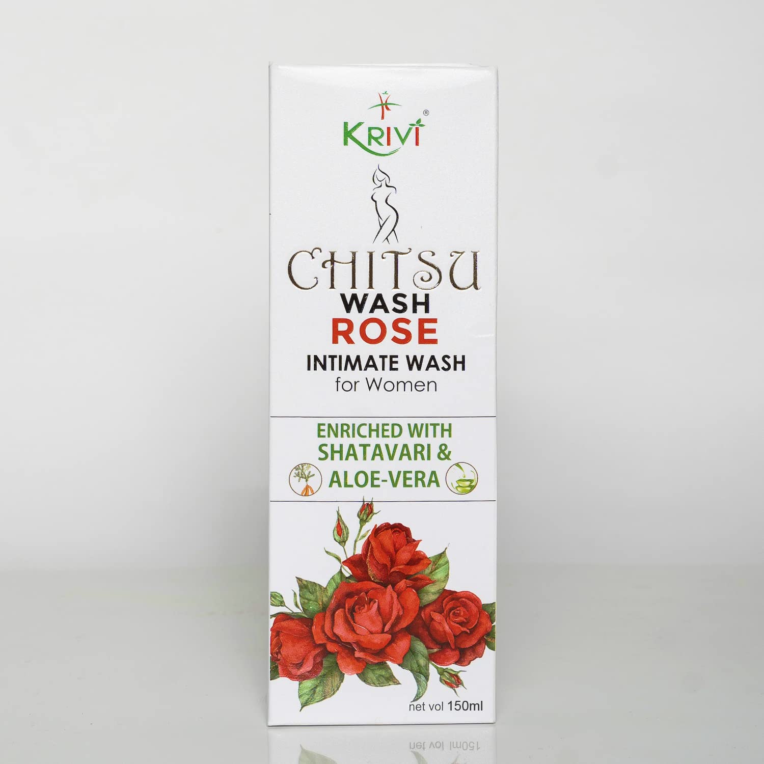 KRIVI HERBALS Chitsu Foaming Intimate Wash for Women - Rose Scented with Tea Tree Oil, Sea Buckthorn Oil, Shatavari & Aloe Vera | 150ml | pH Balanced Feminine Hygiene Care | Gentle Cleansing for Daily Use & Post-Workout Freshness