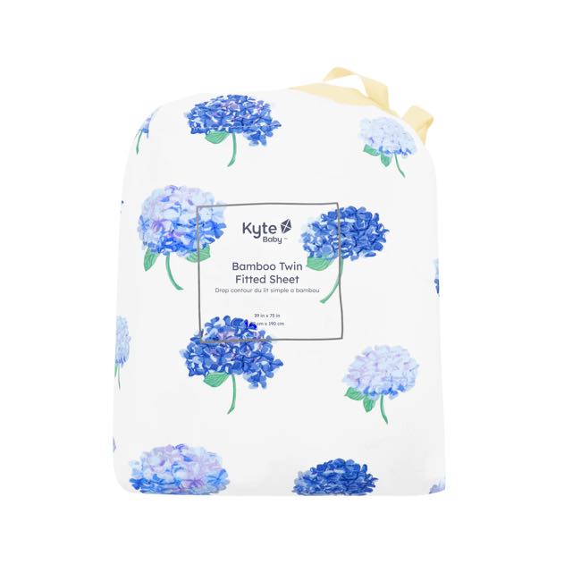 Kyte Baby Twin Sheet Set - Soft Printed Crib Bedding in Hydrangea Floral Pattern | Perfect for Nursery, Baby Shower Gifts & Newborn Essentials