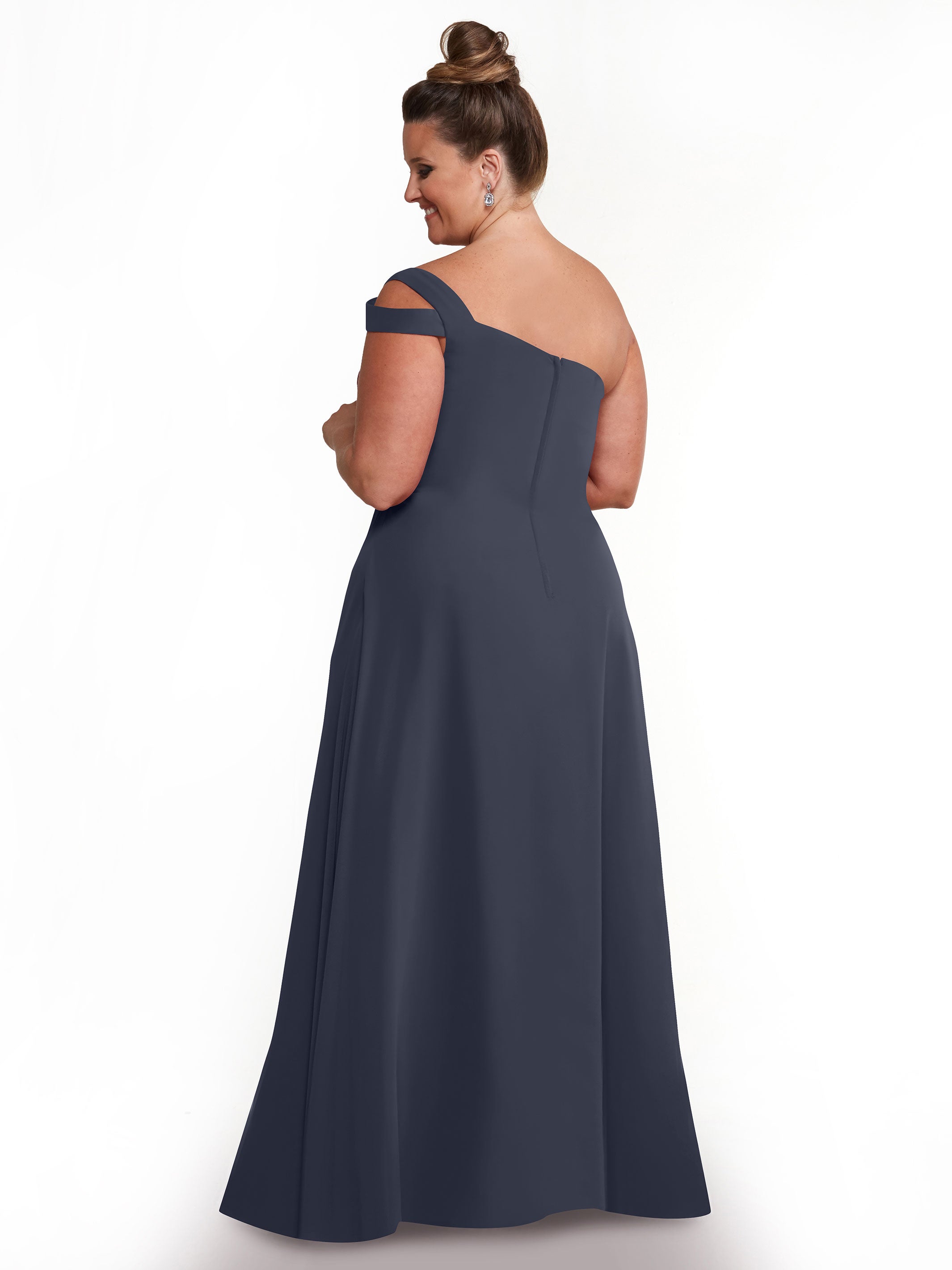 Elegant 80139 Chiffon A-Line One Shoulder Bridesmaid Dress with High Slit - Perfect for Weddings, Formal Events & Evening Parties