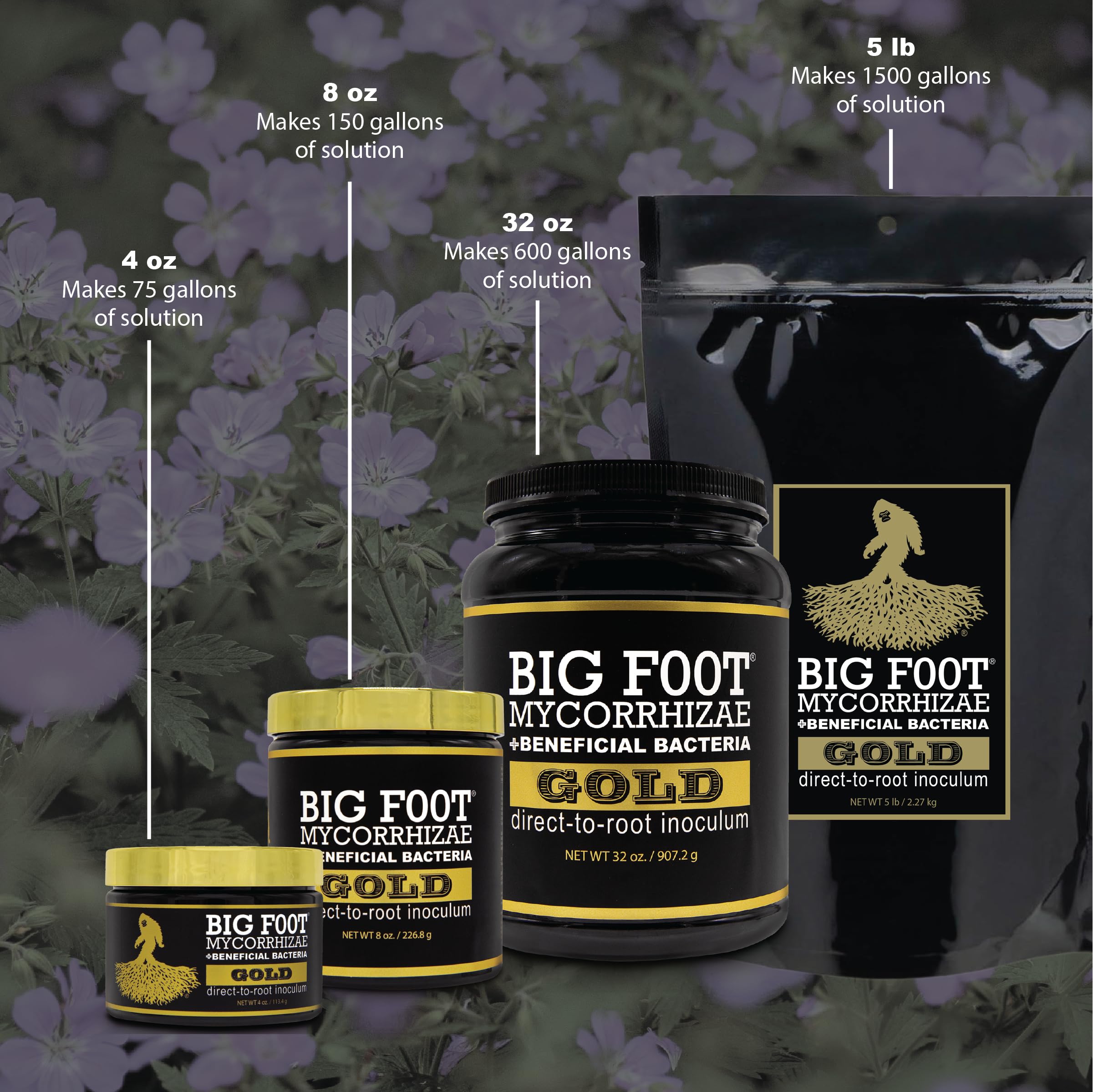 Big Foot Mycorrhizal Fungi - 32oz Organic Root Booster for Plants with Beneficial Microbes | Enhances Root Growth for Transplanting, Hydroponics & Soil Gardening | Ideal for Vegetables, Flowers & Houseplants
