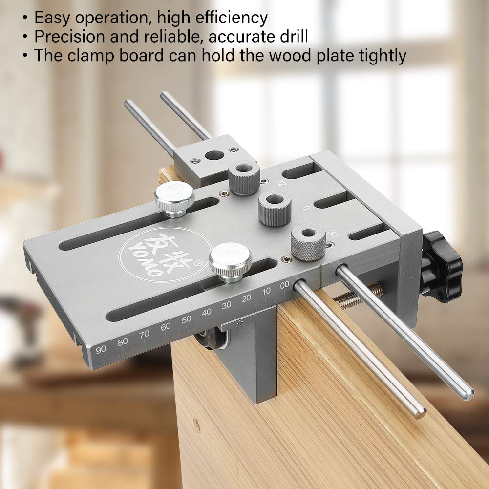 3 in 1 Self Centering Dowel Jig Kit - Adjustable Drill Guide with Clamp Board for Woodworking | Precision Drilling Tool for Cabinet Making, Furniture Repair & DIY Projects