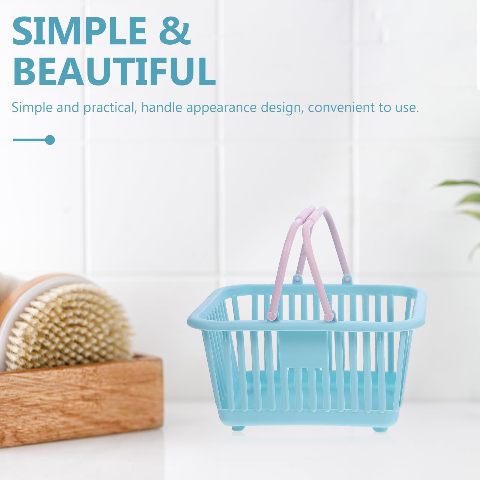 Cabilock 2-Piece Mini Toy Grocery Baskets Set - Dollhouse Accessories, Pretend Play Shopping Cart, Kids Storage Organizer - Perfect for Role Play, Toy Kitchen, and Playroom Organization
