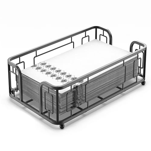 H - Black Guest Towel Holder Tray