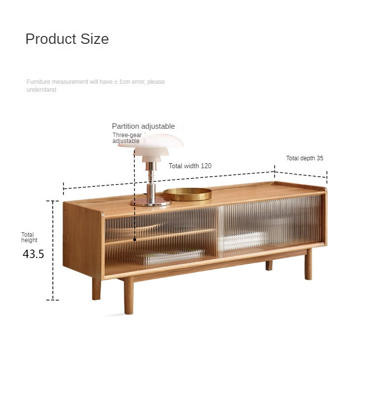 Solid Oak Wood TV Stand - Small Size with Multiple Style Options - Perfect for Living Room, Bedroom & Home Theater Setup