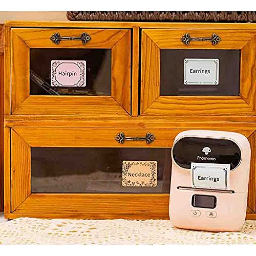 Phomemo M110S Bluetooth Label Maker Kit with 1 Blue Label Paper - Portable Label Printer for Business, Office, Retail & Home Organization - Includes Multiple Fonts, Icons & Templates (Pink) - Perfect for Barcode Labeling, Cable Management & Product Pricing
