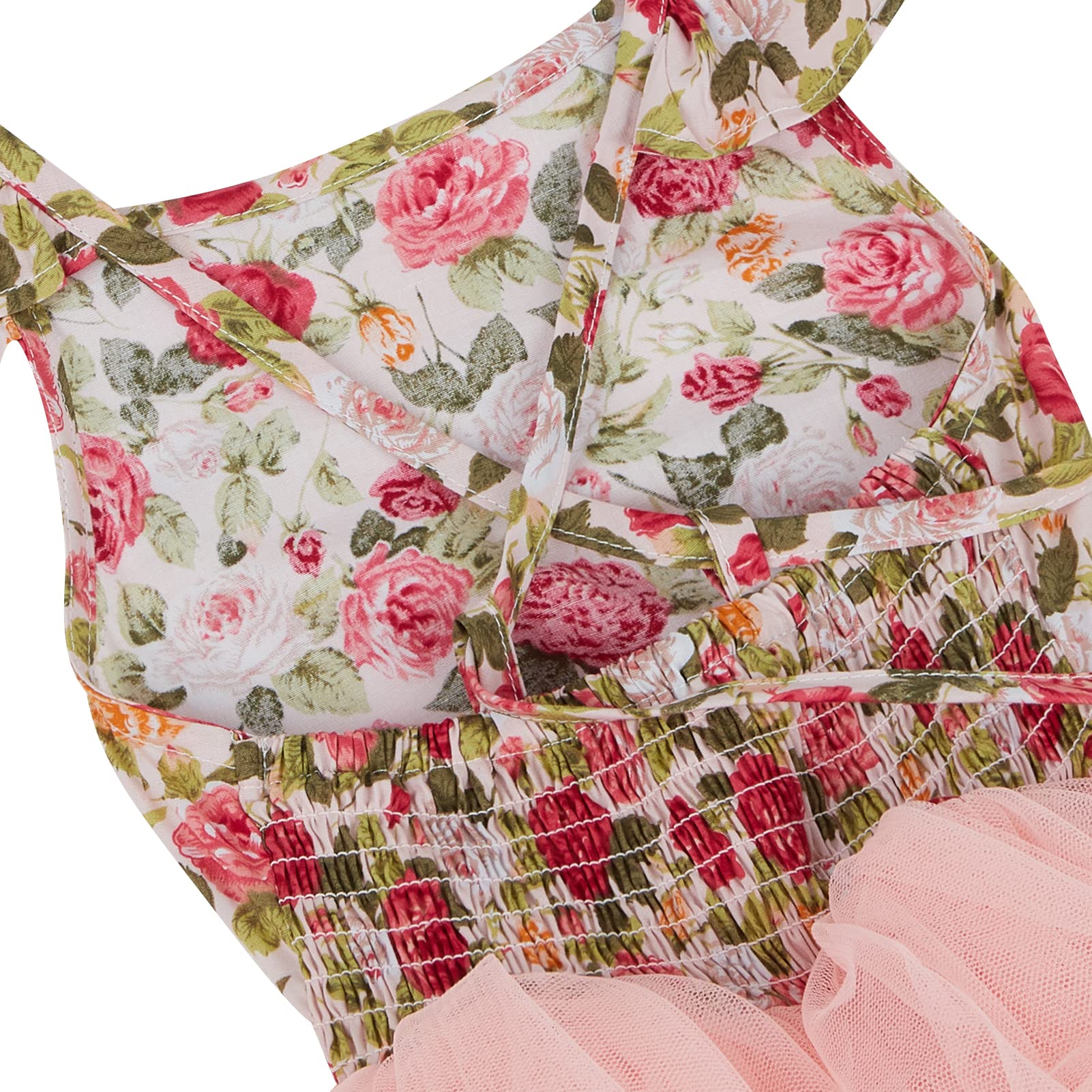 Girls Casual Tulle Dress with Floral Print - Baby Princess Party Dress for Birthday, Dance Recital & Special Occasions