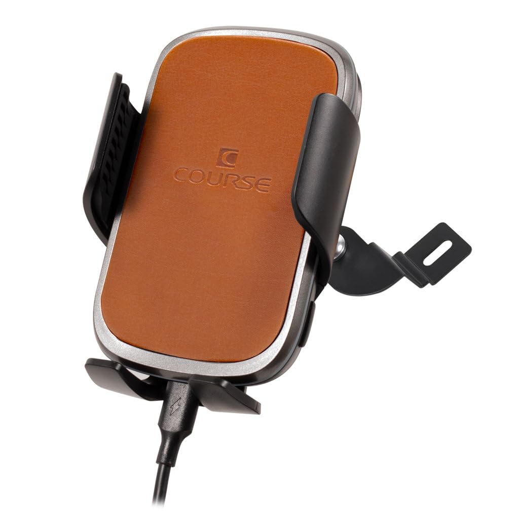 Course Motorsports Universal Phone Mount for Nissan 350Z (2002-2009) - Auto-Closing Charging Cradle (Tan) Right Side - Perfect for Hands-Free Navigation & Secure Driving