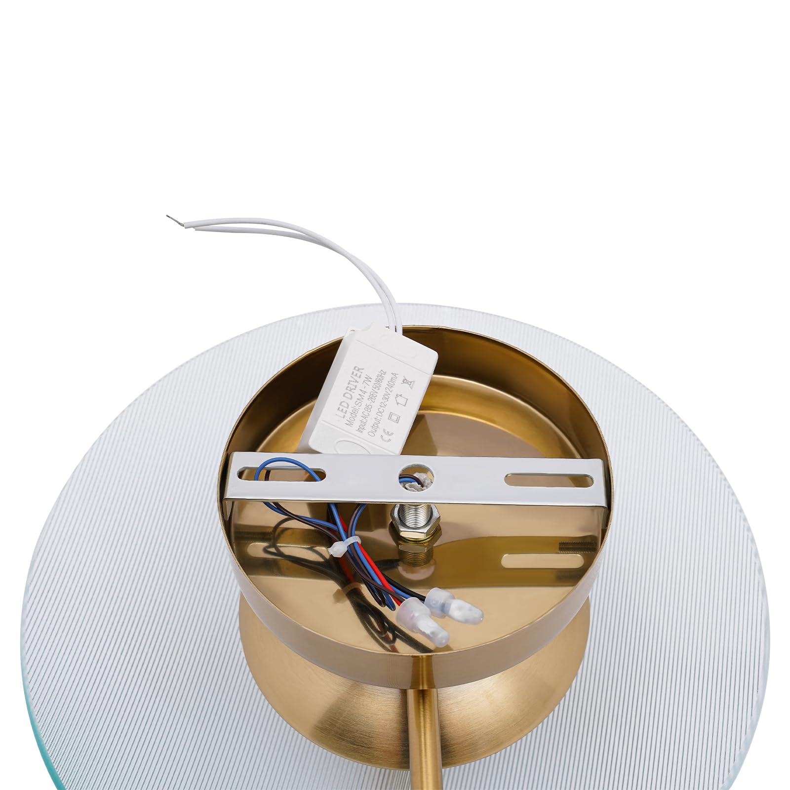 Modern Round Glass Disc Wall-Mounted LED Lamp with Hook - Energy Efficient Surface Mount Light Fixture for Bedroom, Kitchen, Living Room & Hallway - Perfect for Ambient Lighting and Space-Saving Decor