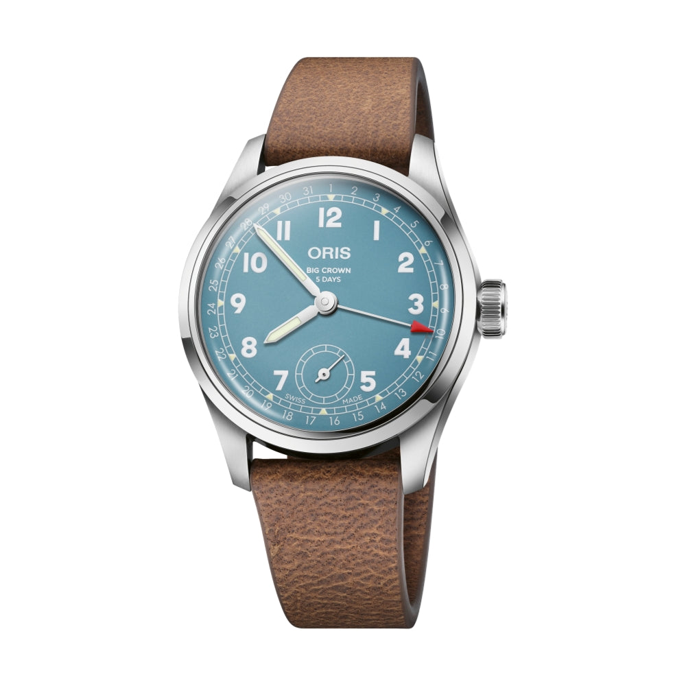 Big Crown Pointer Date Calibre 473 38mm Blue Leather Strap Watch - Perfect for Casual Wear, Business Meetings & Special Occasions