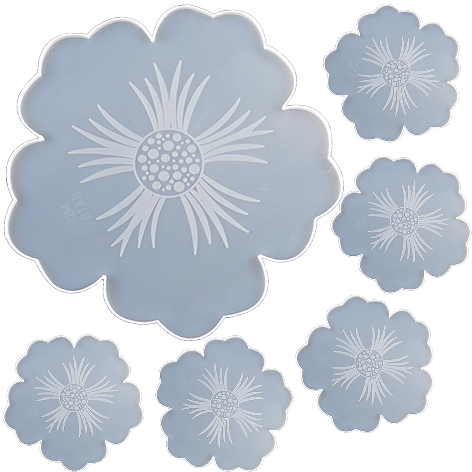 6-Piece Silicone Resin Coaster Molds Set for DIY Epoxy Agate Coasters - Faux Agate Slices Making Kit for Home Decor, Tabletop Protection & Unique Gift Ideas