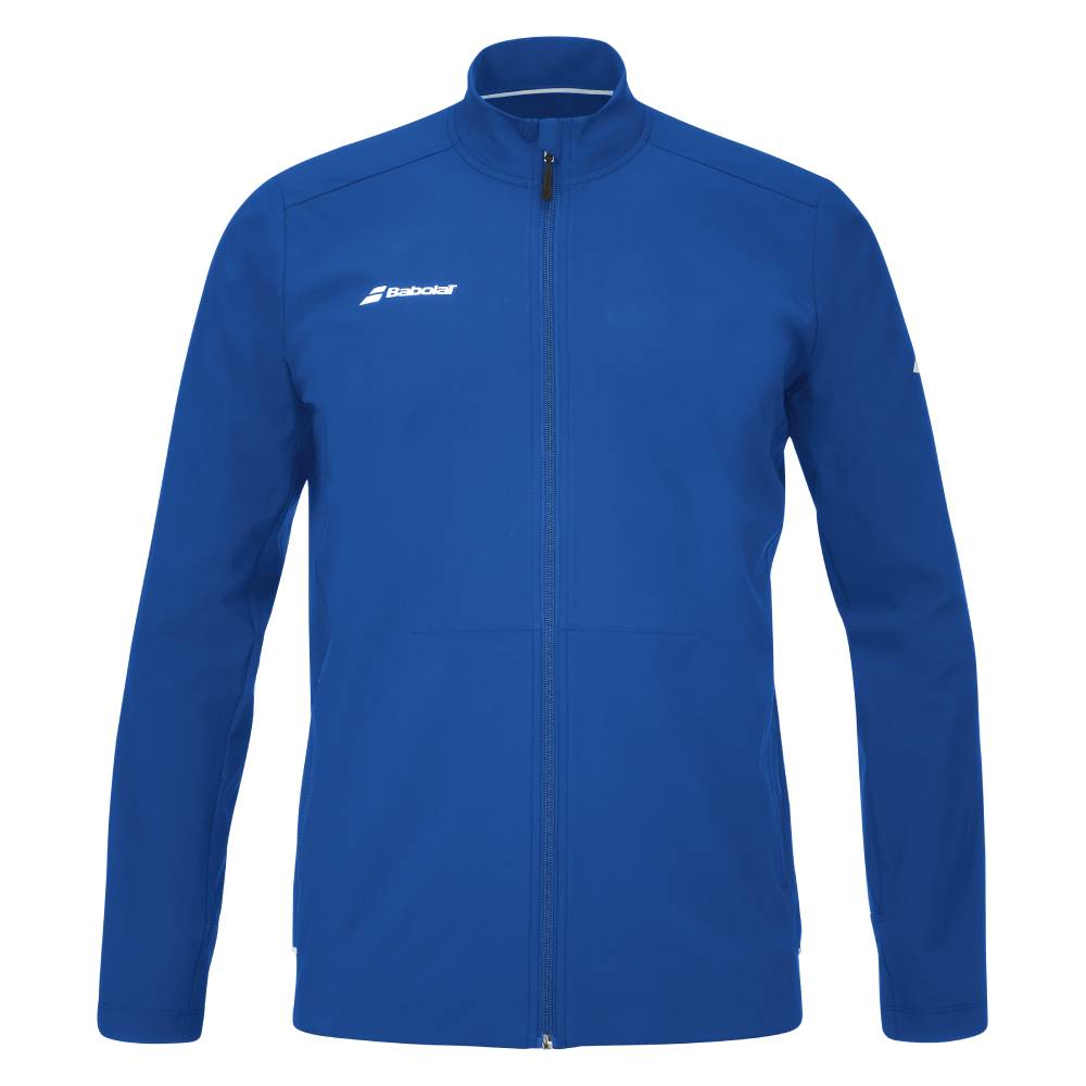 Babolat Men's Play Jacket - Solid Blue Tennis Windbreaker | Lightweight Water-Resistant Sports Coat for Outdoor Training & Casual Wear