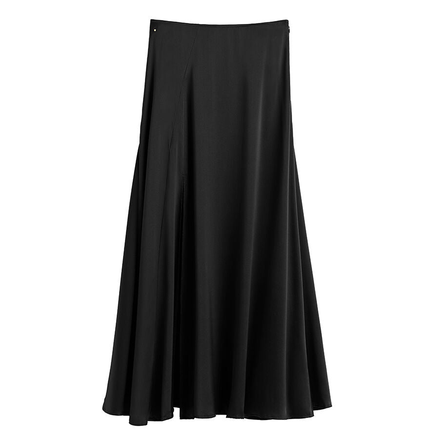 Elegant Washable Charmeuse Maxi Skirt - Flowy Long Skirt for Women - Perfect for Summer, Beach, and Casual Wear