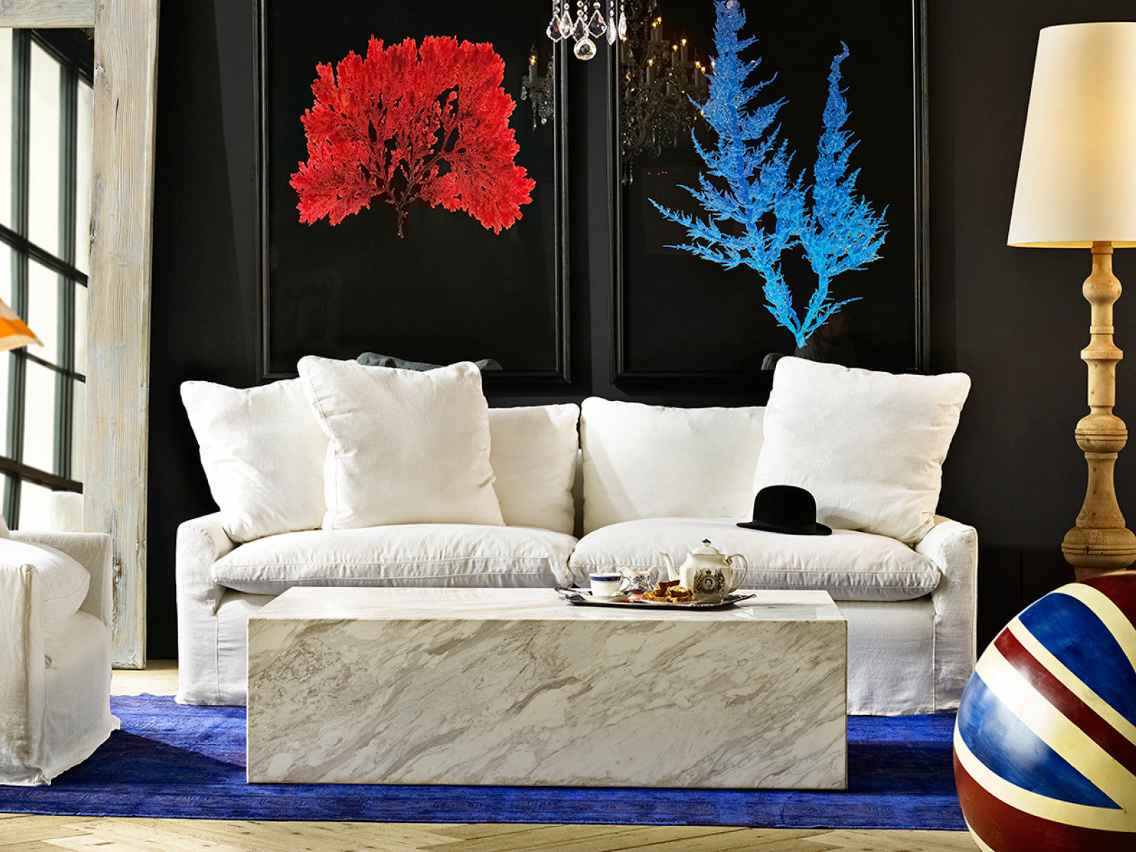 Elegant White Marble Coffee Table - Modern Round Living Room Center Table for Home Decor, Office & Lounge Use