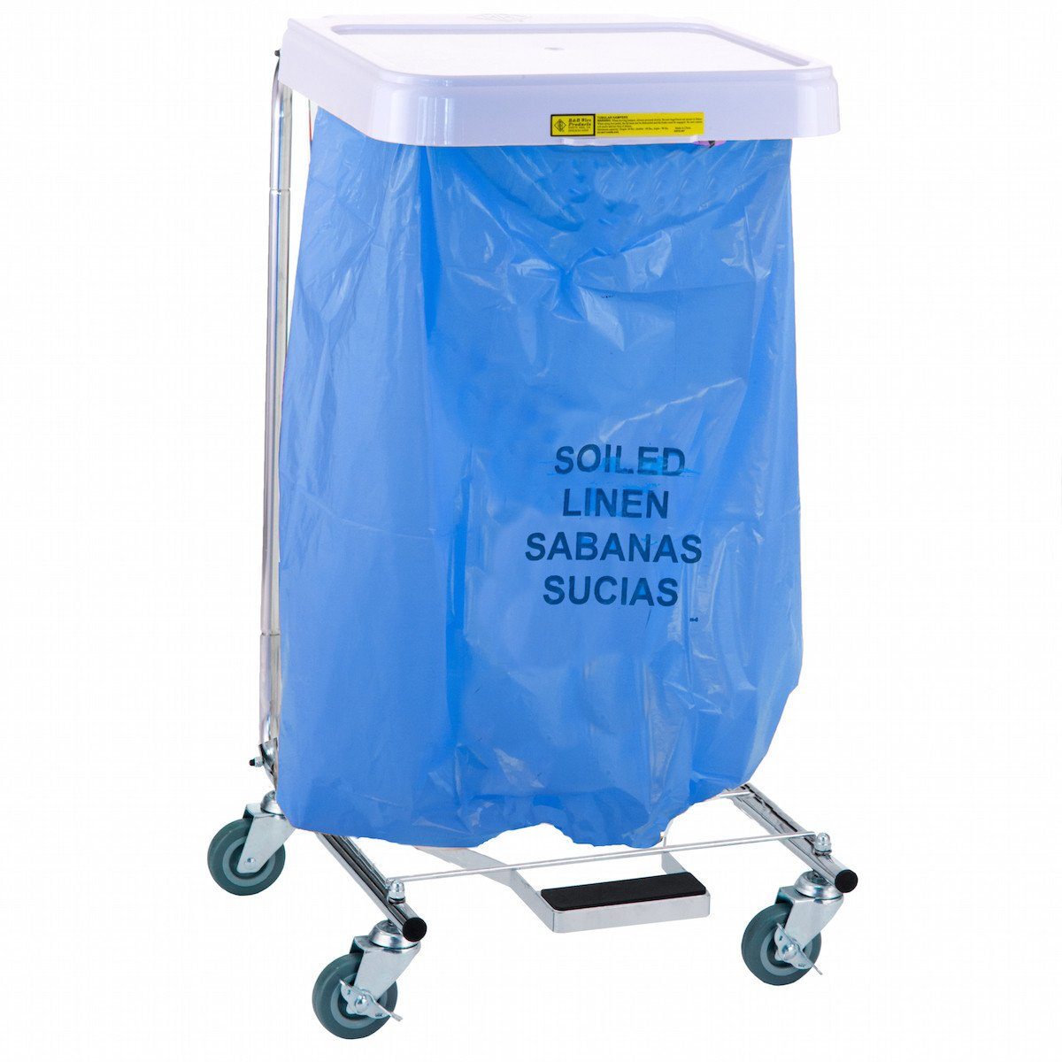 Disposable Poly Linen Liner Bags with Blue Black Print - 200 Count/Case - Ideal for Healthcare, Hospitality & Laundry Services