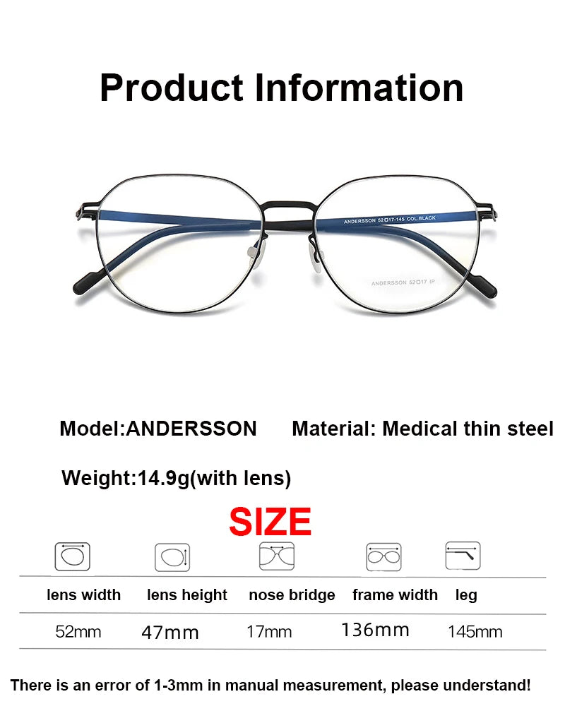 Aimee Women's Full Rim Flat Top Oval Stainless Steel Eyeglasses 13647 - Stylish Oval Frame for Women, Lightweight & Durable Eyewear for Work, Reading & Everyday Fashion