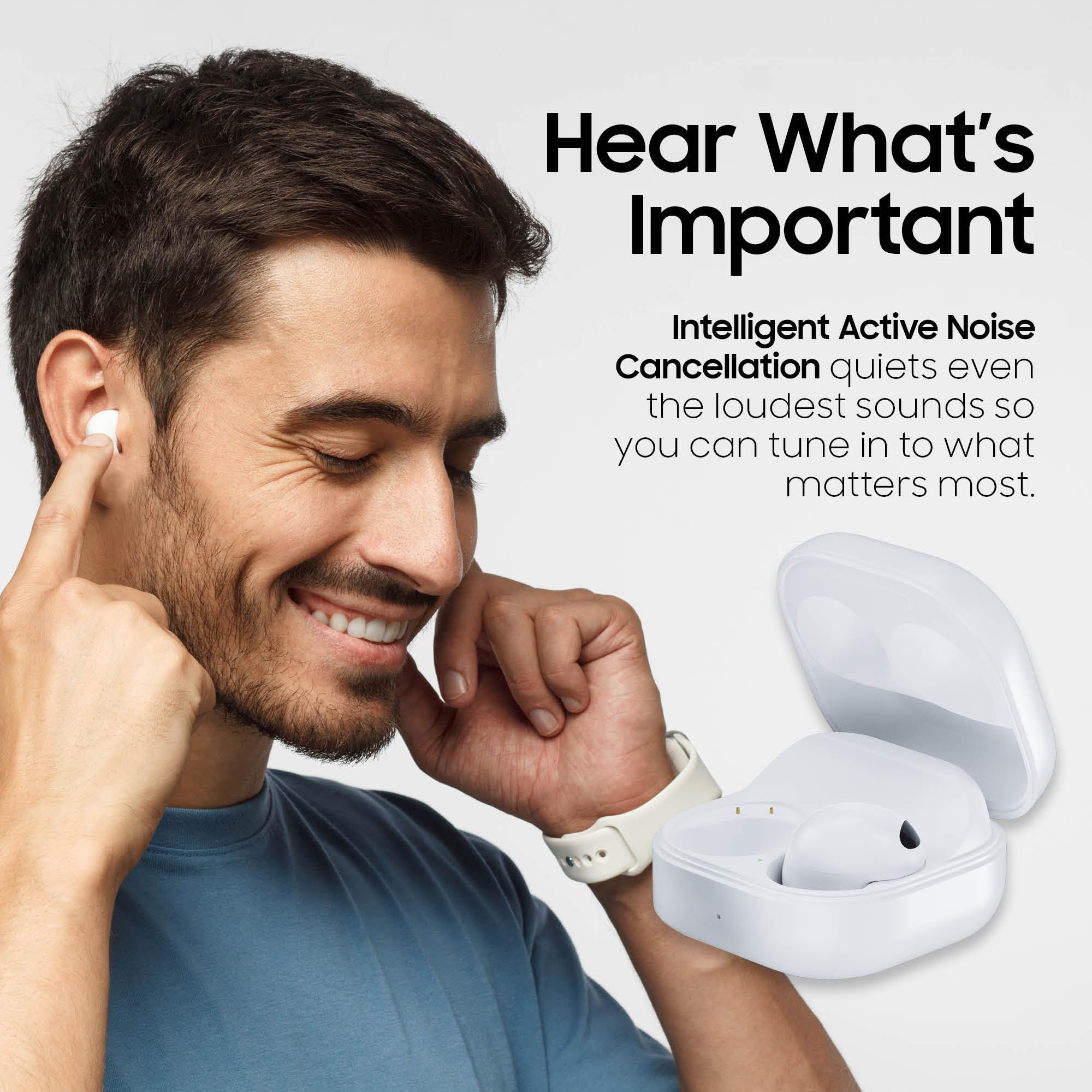 Samsung Galaxy Buds2 Pro Wireless Earbuds with Keychain Carry Case - Active Noise Cancelling, Hi-Fi Sound, Comfort Fit, HD Voice, IPX7 Waterproof (White) | Perfect for Gym, Travel & Work Calls