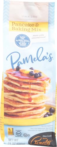 Pamela's Products Gluten Free Baking & Pancake Mix, 24 Oz - Perfect for Celiac-Friendly Breakfast, Desserts & Family Baking | All-Natural Ingredients