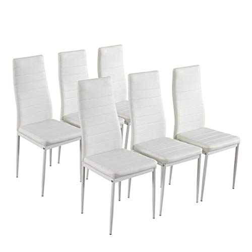 6-Piece High Back Dining Chair Set with Elastic Seat - Modern Home Furniture for Kitchen, Dining Room & Restaurant - Perfect for Wedding, Party & Everyday Use