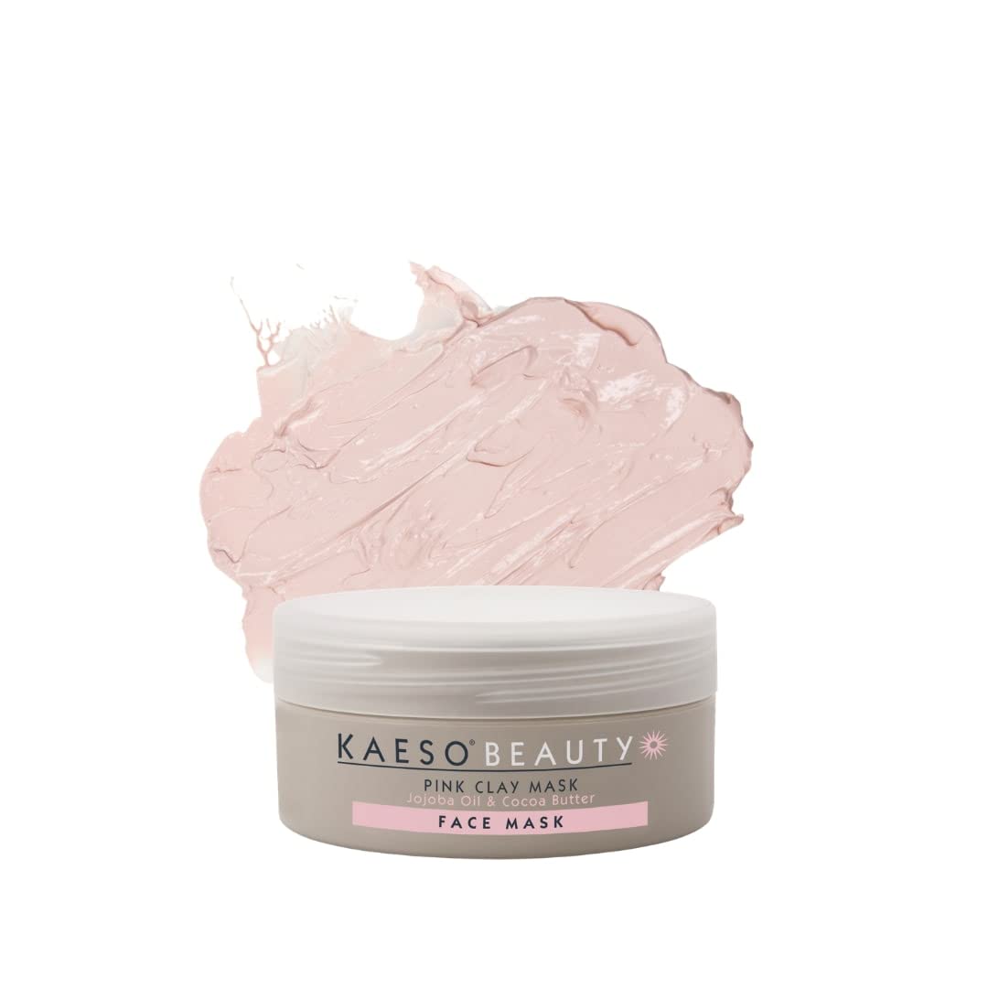 Kaeso Pink Clay Face Mask 245ml - Deep Cleansing & Detoxifying Facial Treatment for Acne, Blackheads & Oily Skin - Perfect for Spa Night & Self-Care Routine