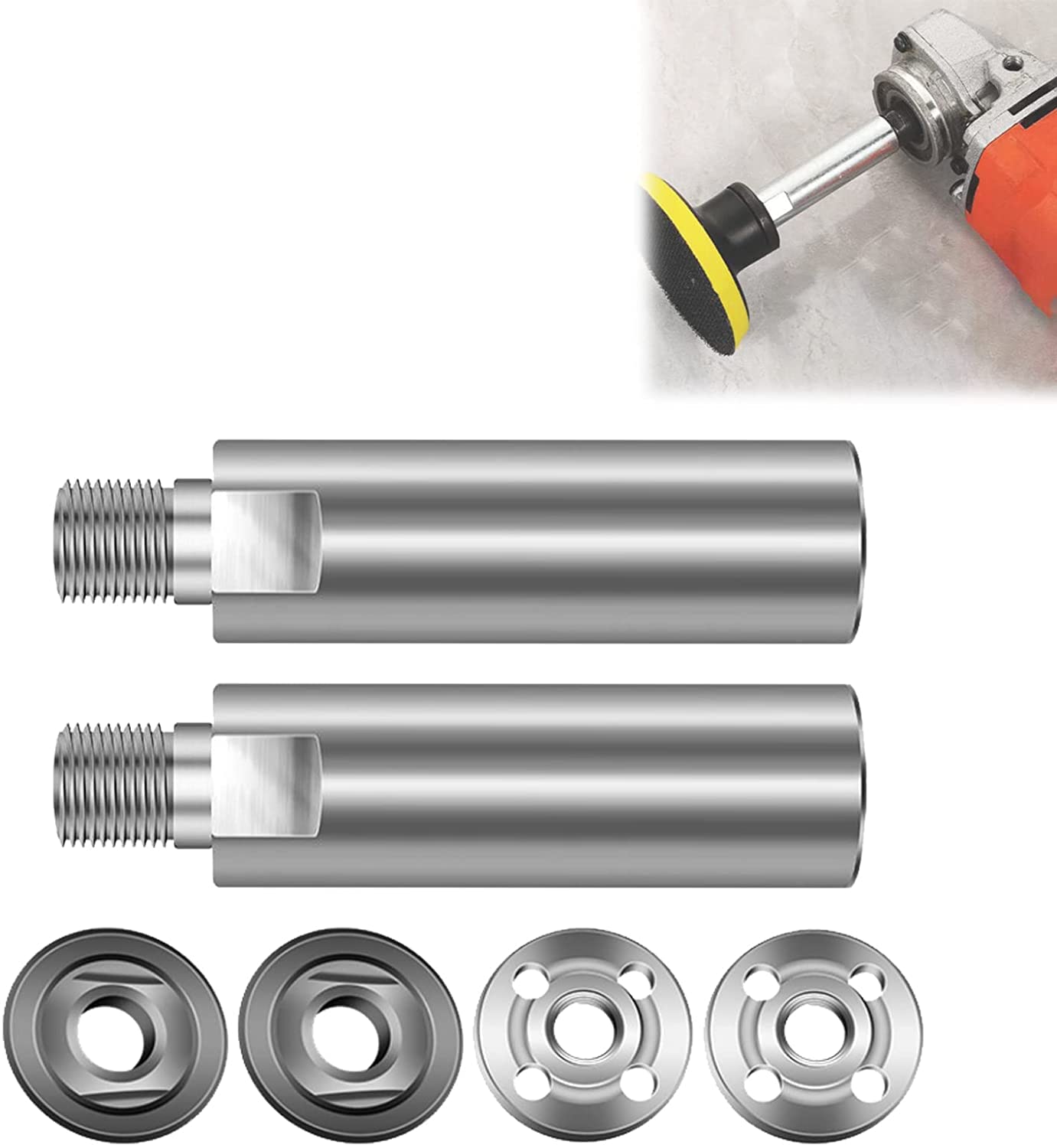 M10 Thread Angle Grinder Extension Rod - Stainless Steel Rotary Polisher Shaft Adapter for Car Detailing, Metal Polishing & DIY Projects | Durable Auto Care Accessory Tool