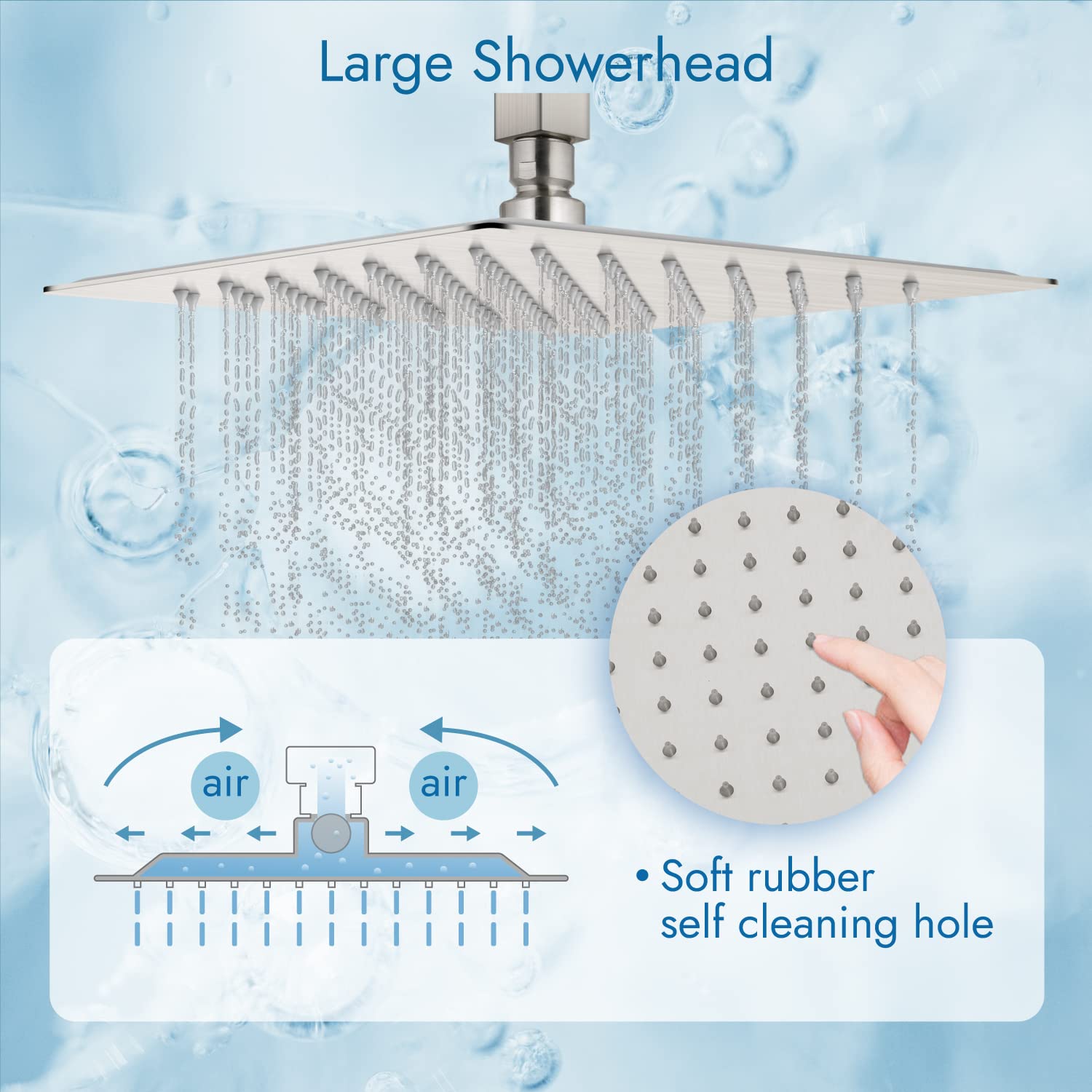 12 Inch Rain Shower System Complete Set - Ceiling Mount Rainfall Shower Head with Handheld Spray, Tub Spout & Rough-in Valve - Brushed Nickel Finish for Luxurious Bathroom Upgrade | Perfect for Master Bath, Spa Retreat & Modern Home Renovation