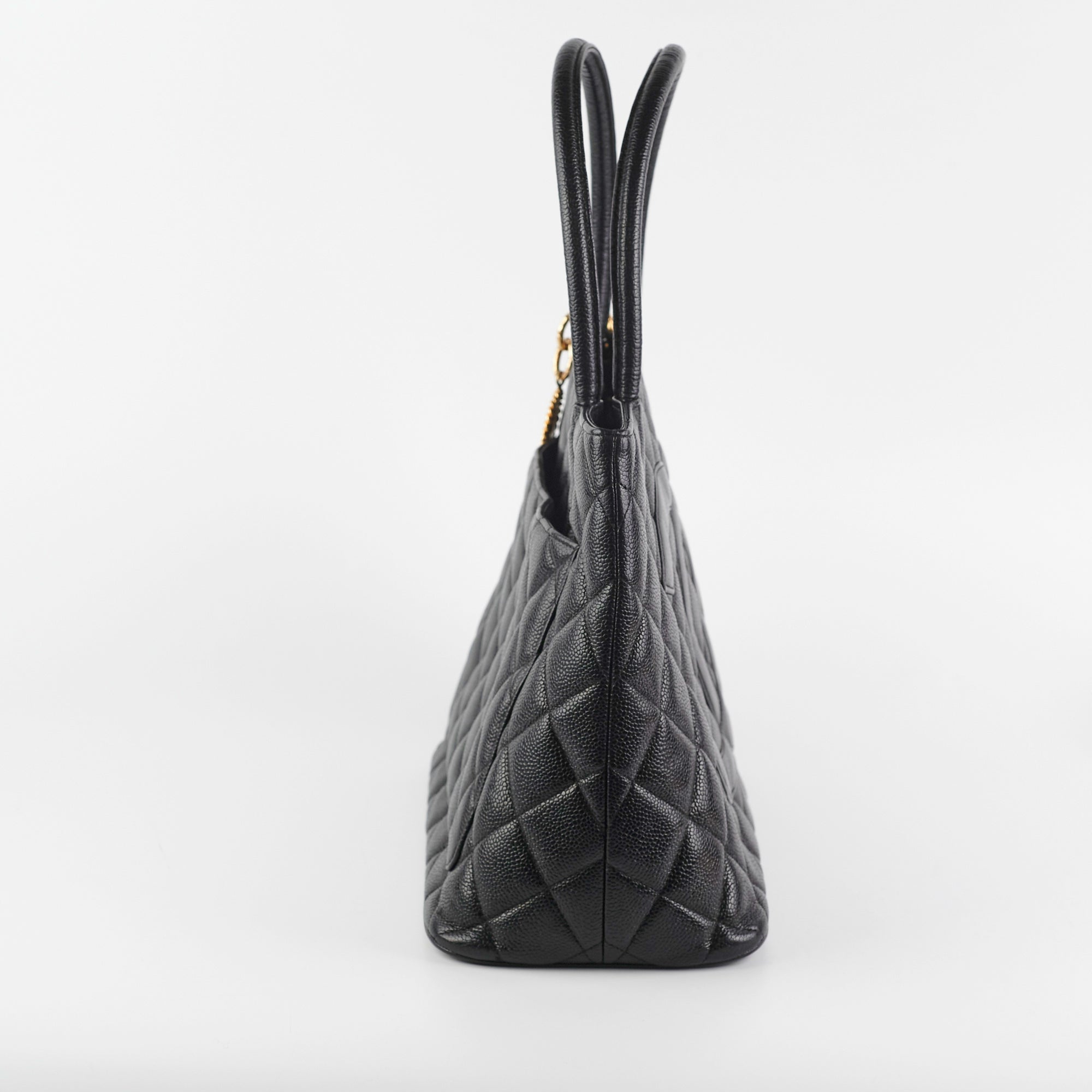 Chanel Mademoiselle Black Caviar Leather Tote Bag for Women - Luxury Designer Handbag for Work, Travel & Everyday Use