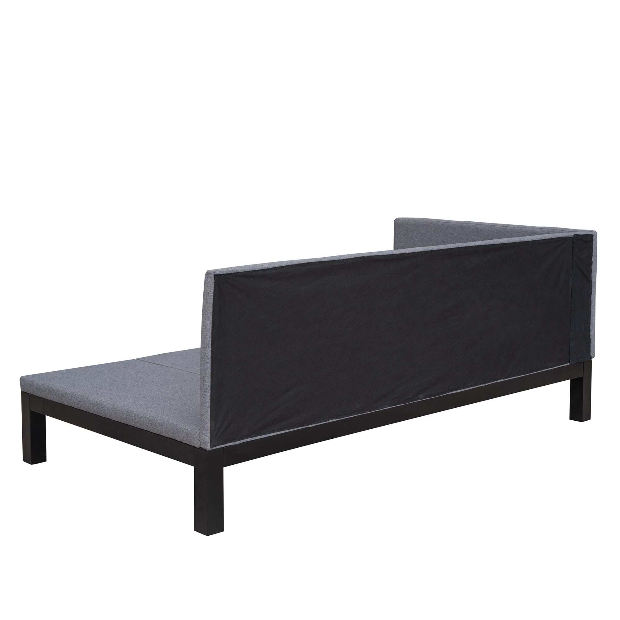 Merax Twin Size Daybed with Gray Upholstered Wood Frame & Linen Cover - Convertible Sofa Sleeper, Futon Bed for Small Spaces, Guest Room & Dormitory - Comfortable Mattress Included for Lounging and Sleeping