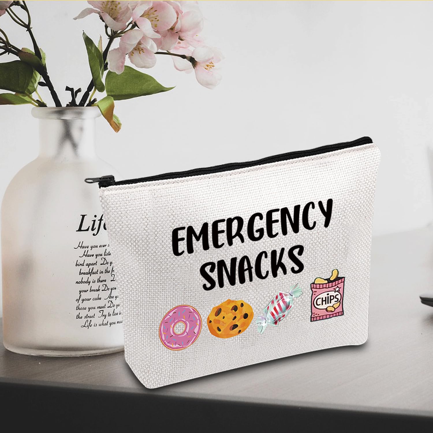 JXGZSO Food Safe Snack Storage Bag - Reusable Zipper Pouch for Emergency Snacks, Makeup & Travel Essentials - Perfect for School, Office & Outdoor Adventures