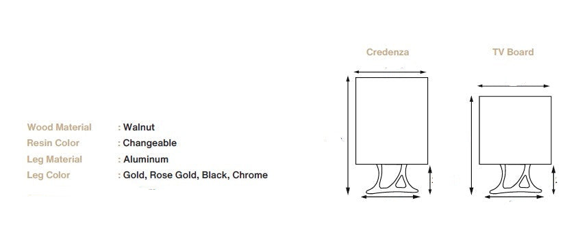 Modern Resin Credenza Sideboard Buffet for Dining Room & Living Room | Osso Collection | Stylish Storage Solution for Home Decor & Entertaining